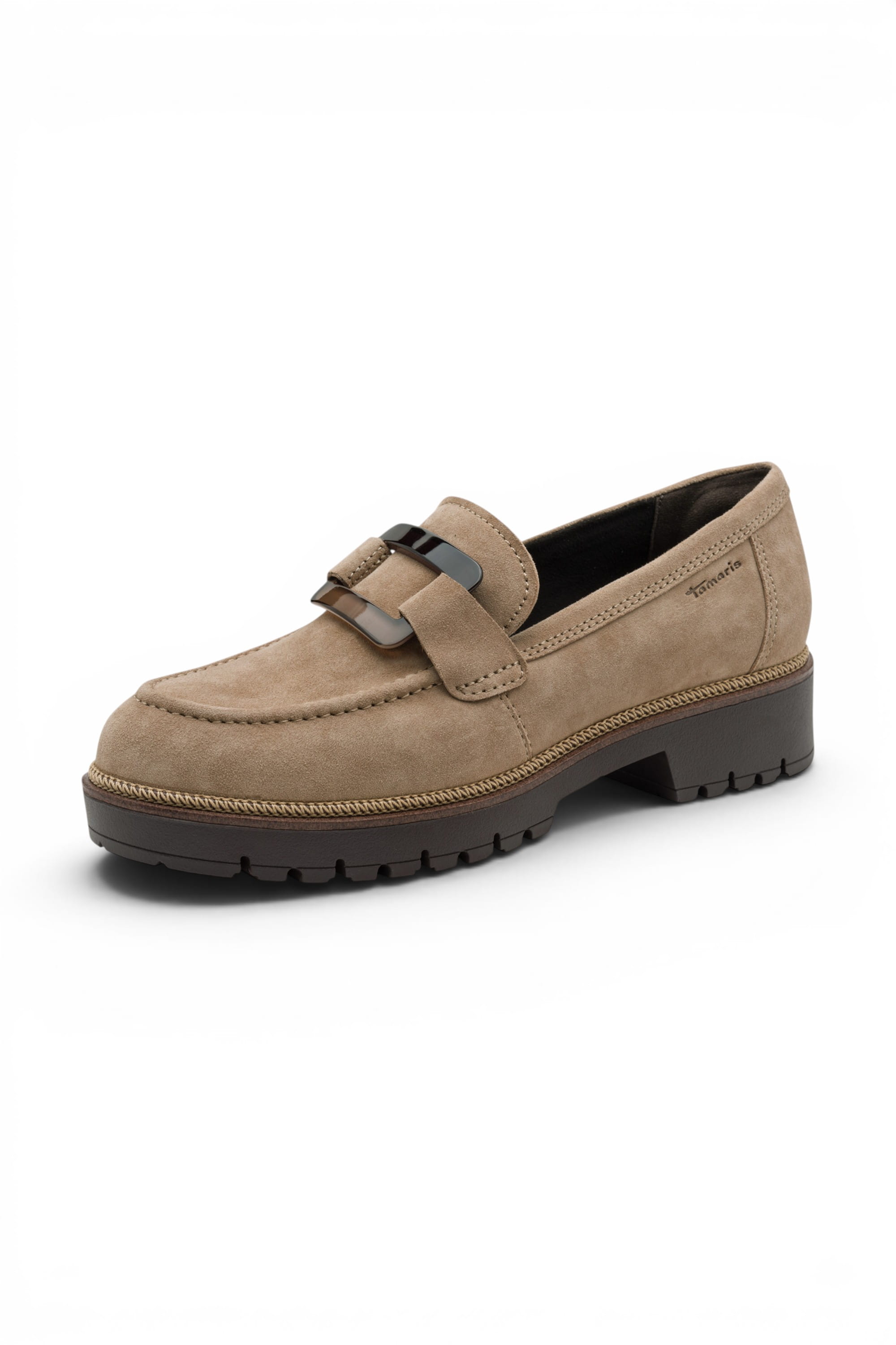 Beige Suede Leather Loafer Casual Shoes, Image 2 of 8