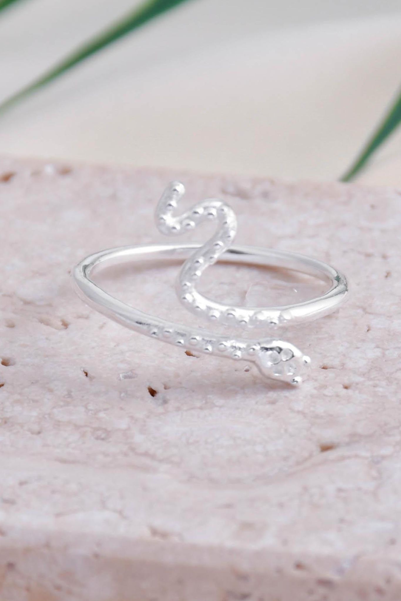 Silver Sterling Silver Snake Adjustable Ring, Image 3 of 5