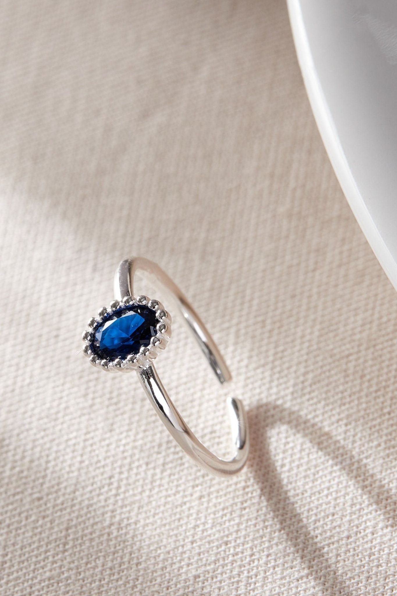 Blue Sterling Silver Blue Zirconia Ring, Image 3 of 5