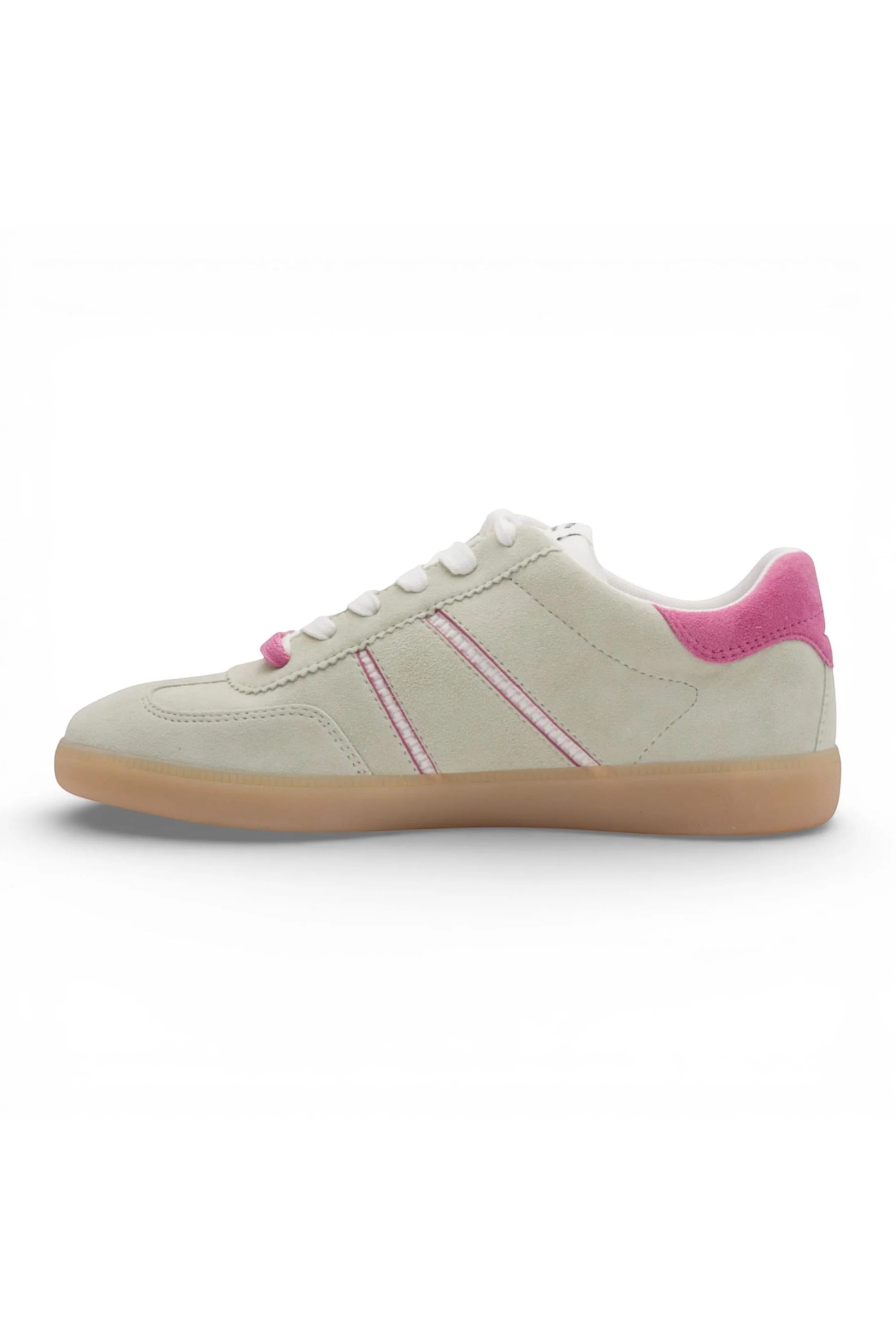 Green Womens Green Pink Leather Sneakers, Image 8 of 8