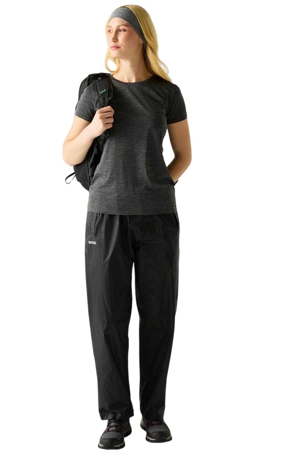 Black Waterproof Straight Leg Over Trousers, Image 4 of 4