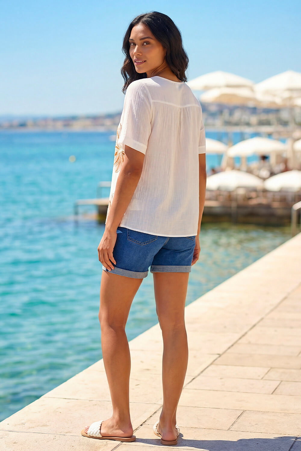 Ivory Floral Embroidered Top, Image 4 of 4