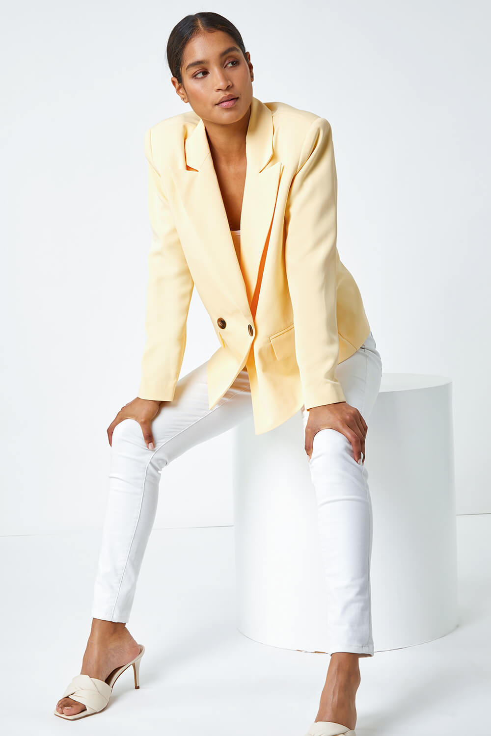 Lemon Double Breasted Button Blazer , Image 1 of 5