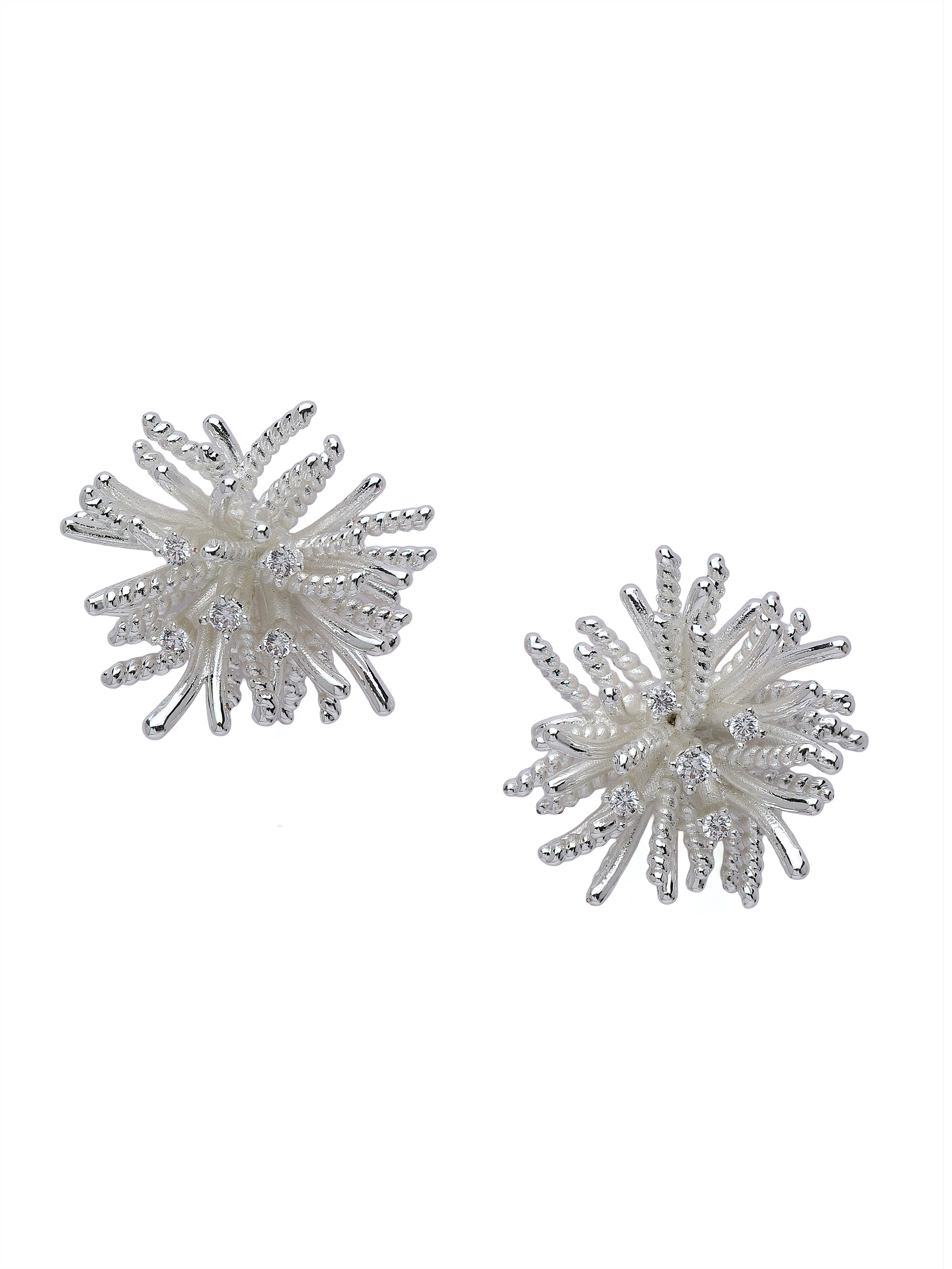 Metallic Starburst Pavé Stud Earrings