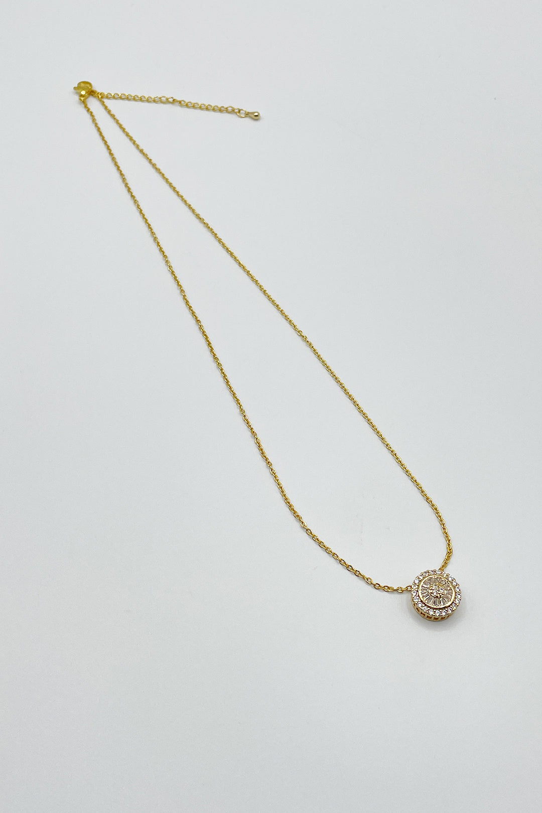 Gold Diamante Halo Necklace & Earrings Set, Image 4 of 5