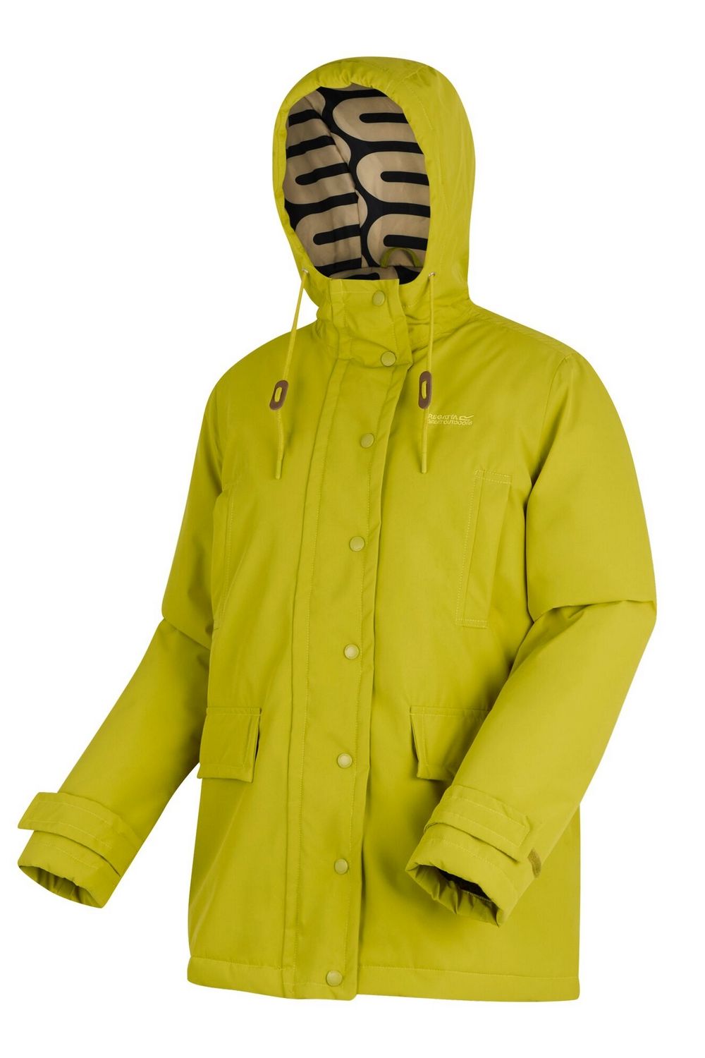 Sage Orla Kiely Plain Mid Length Waterproof Jacket, Image 3 of 4