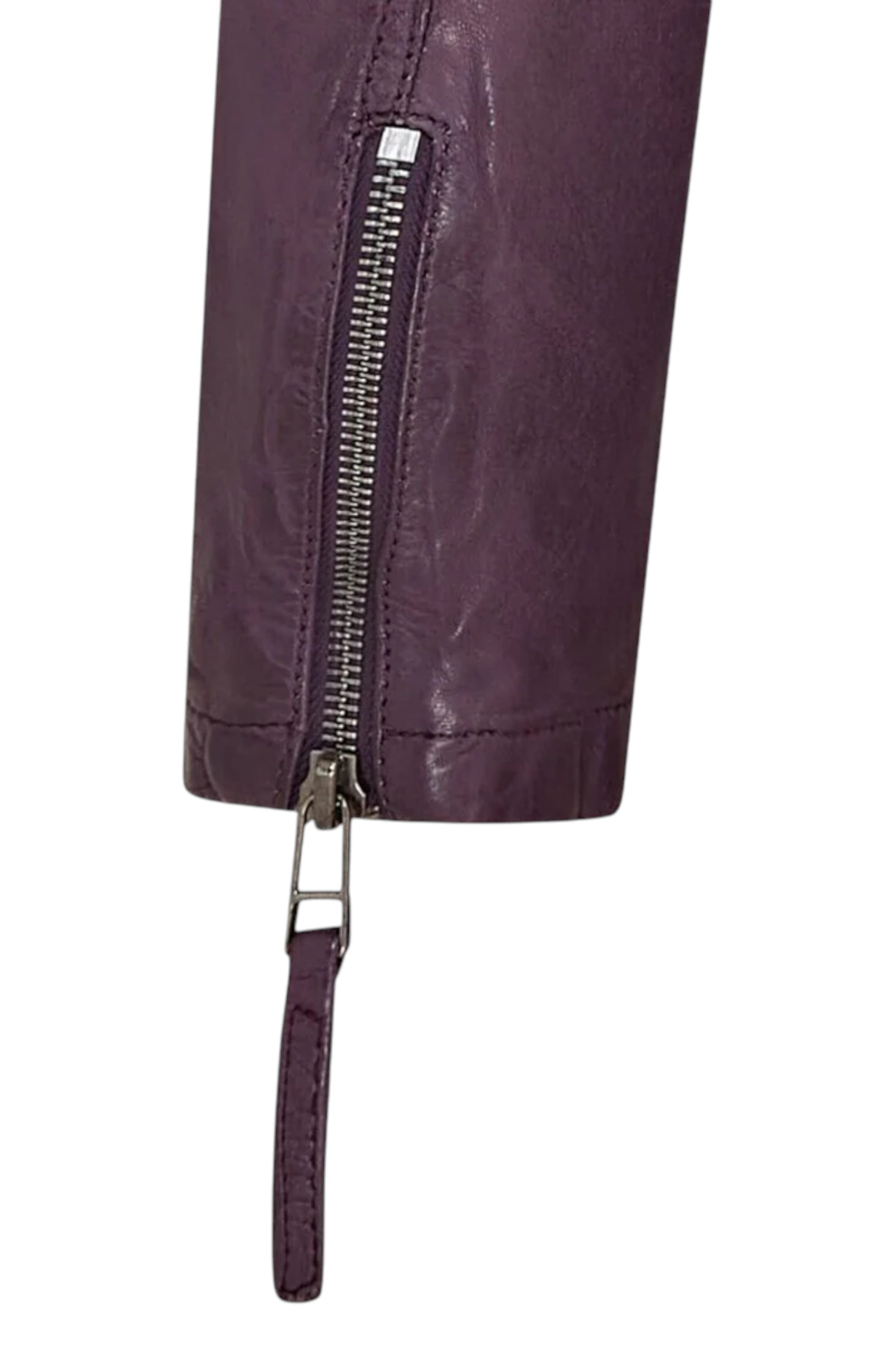 Purple Womens Hooded Biker Jacket - Brazz, Image 5 of 5