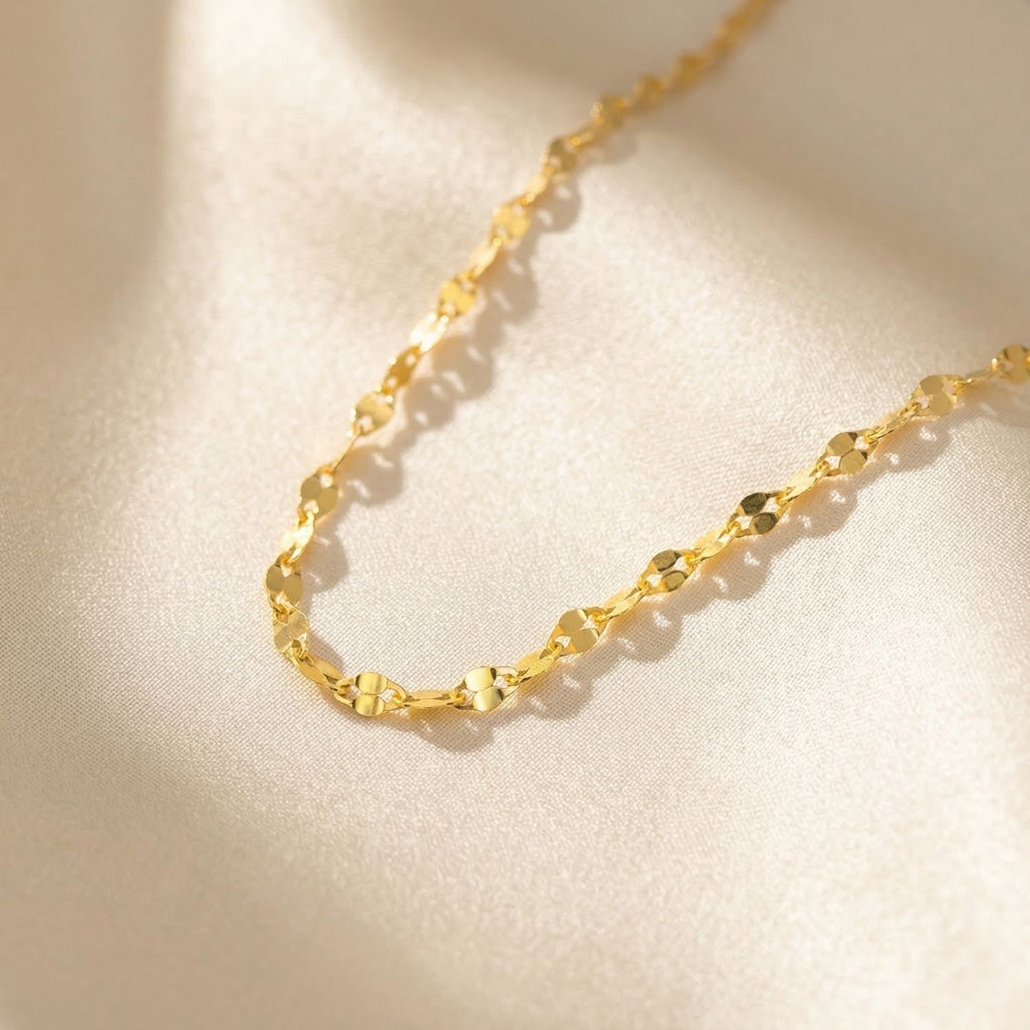 Gold Dainty Glitter Shiny Sparkle Gold Plated Chain, Image 1 of 4