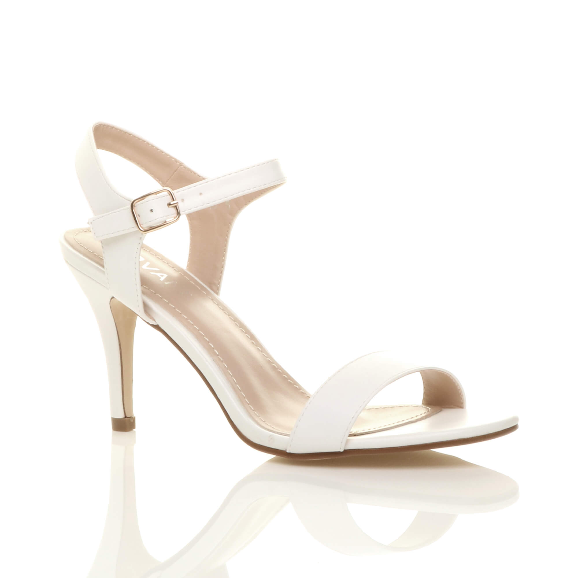 Black High Heel Barely There Strappy Sandals
