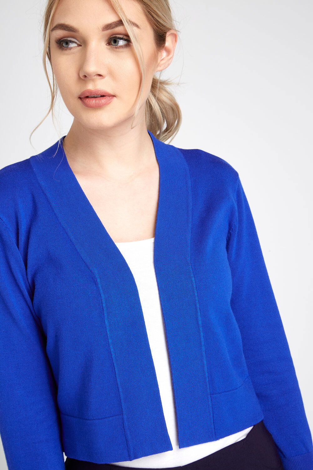 Royal Blue Bow Back Shrug, Image 3 of 4