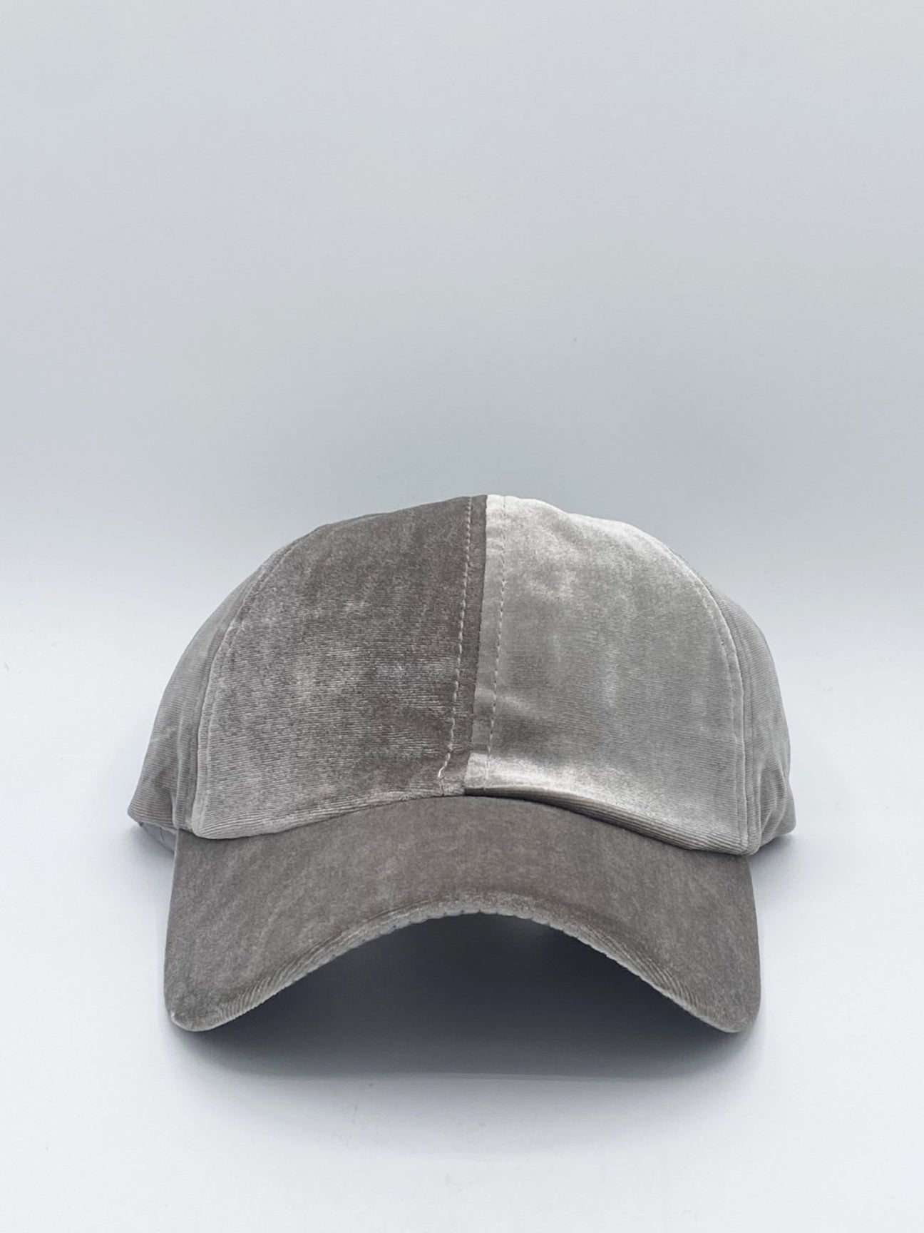 Grey SVNX Grey Velvet Baseball Cap, Image 1 of 4