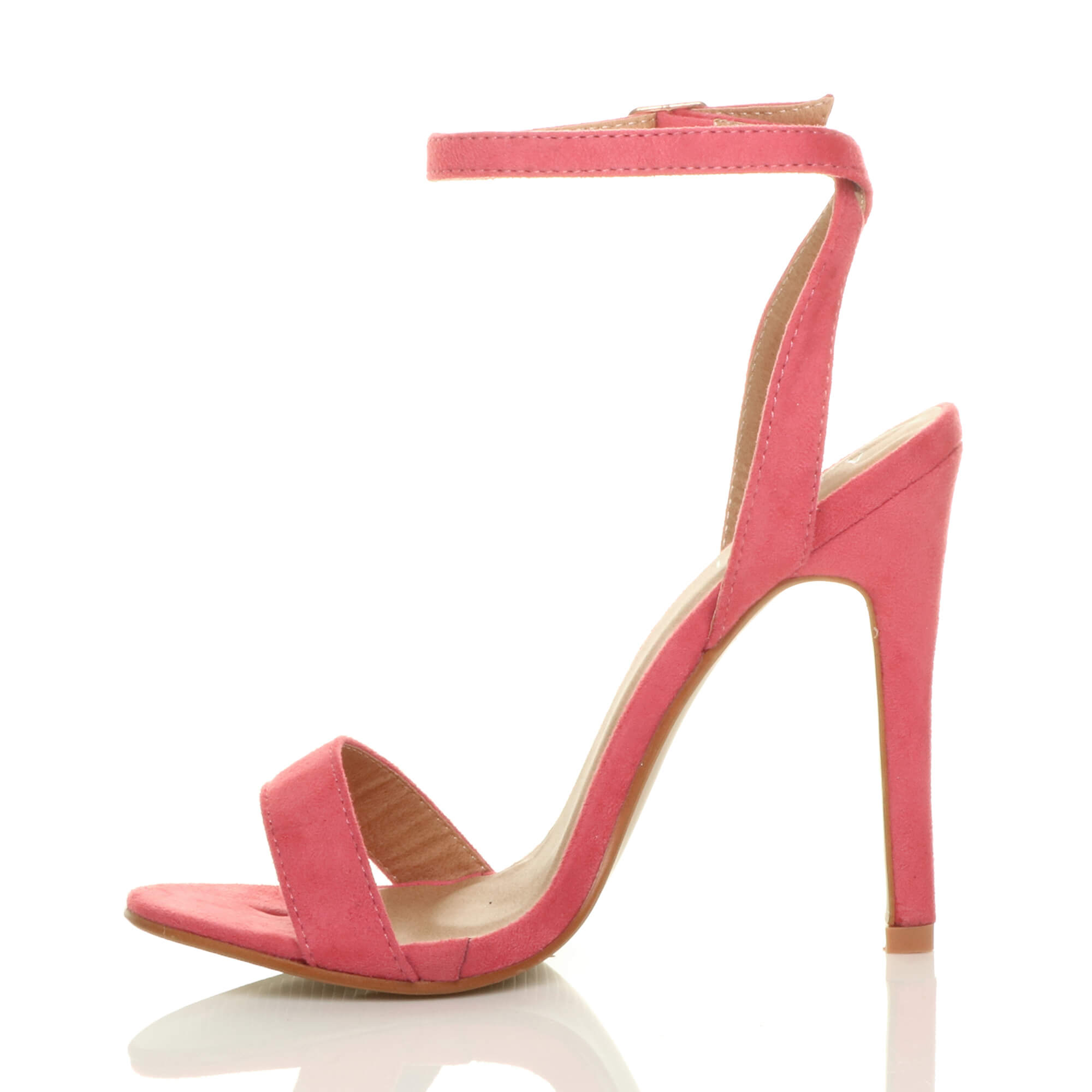 Coral AJVANI Coral High Heel Ankle Strap Barely There Sandals, Image 3 of 6