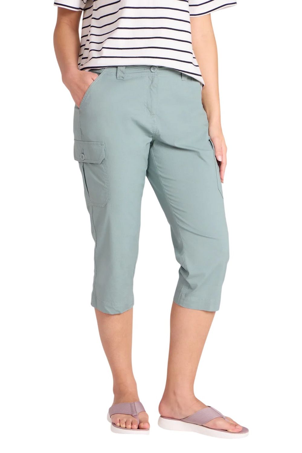  Coastal Stretch Capri Cargo Trousers, Image 4 of 5