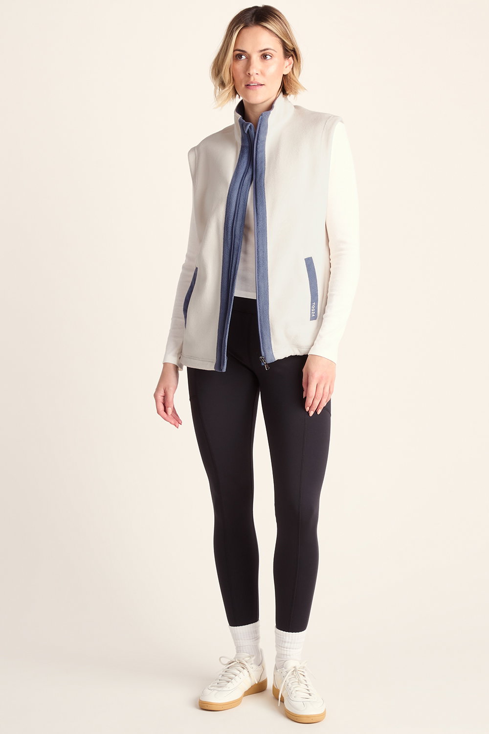 Cream Arrad Relaxed Fit Microfleece Gilet, Image 4 of 5