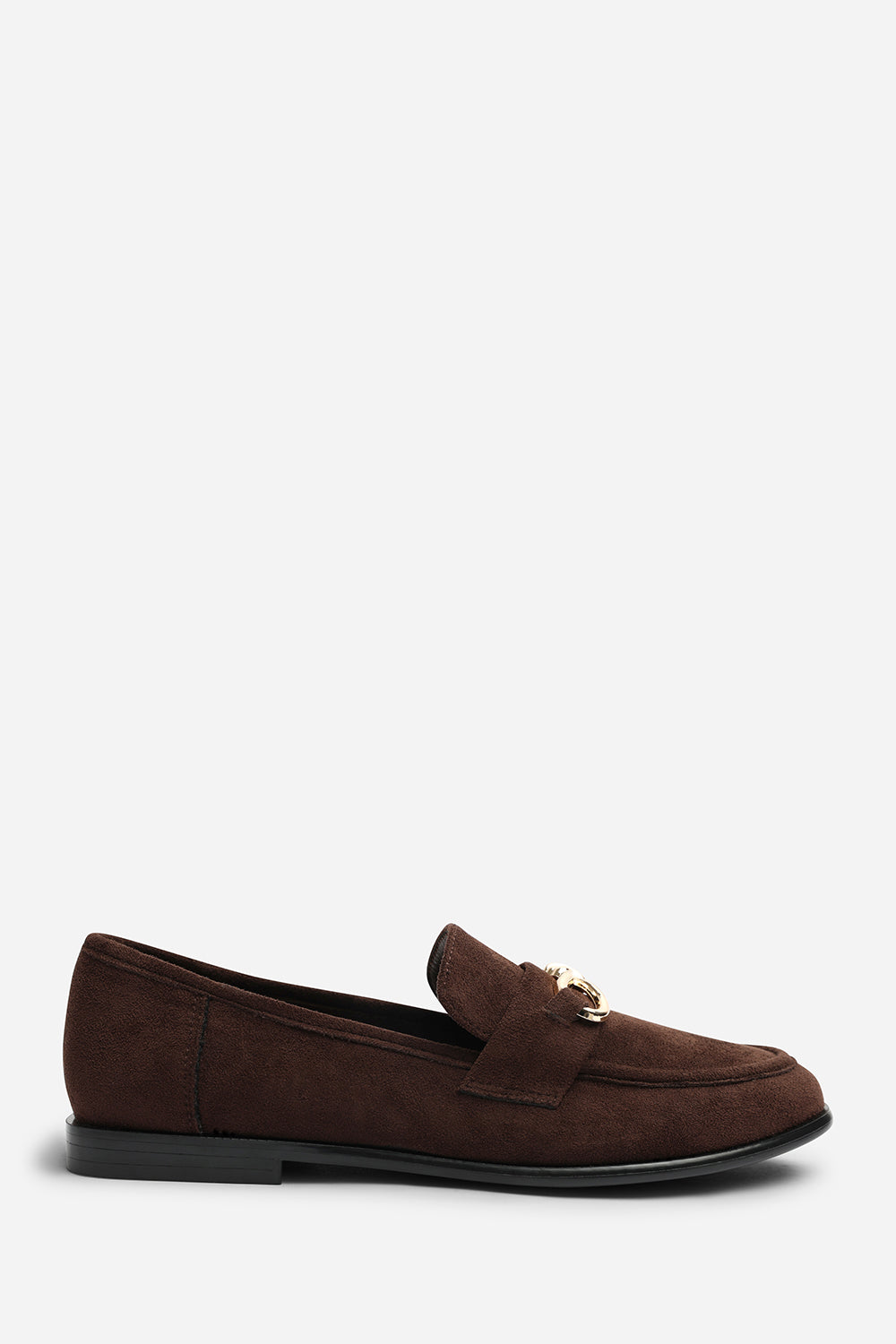 Dark Brown Freyja Knot Trim Hardware Detail Flat Loafers, Image 2 of 6