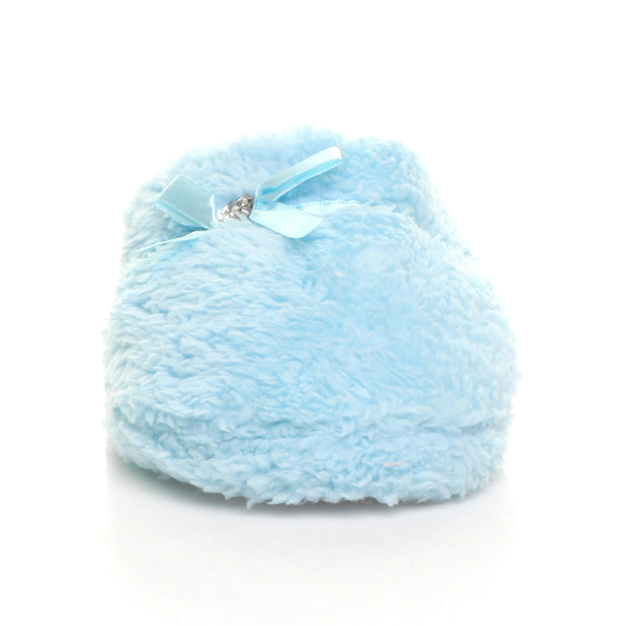 Light Blue Fleece Mules Slippers, Image 5 of 5