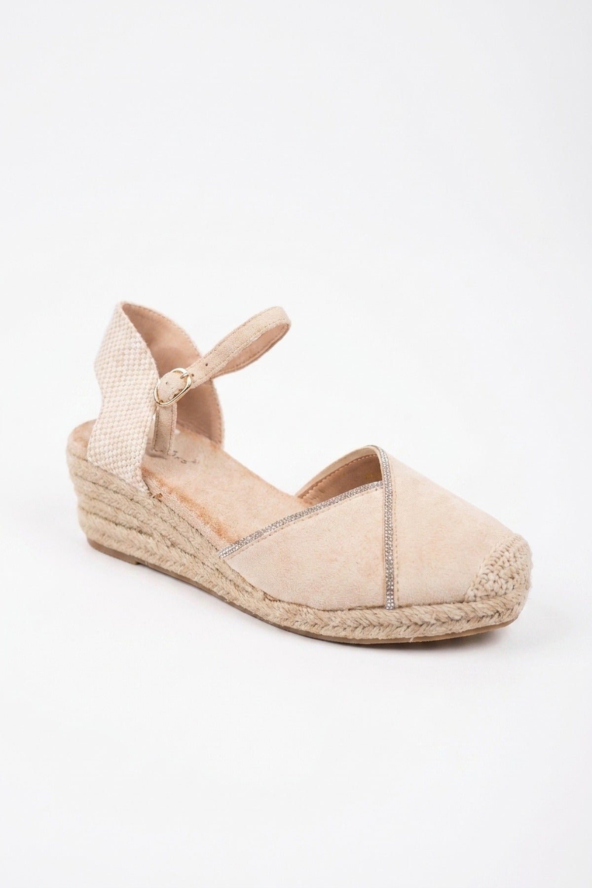 Beige Constance Faux Suede Closed Toe Espadrille, Image 2 of 5