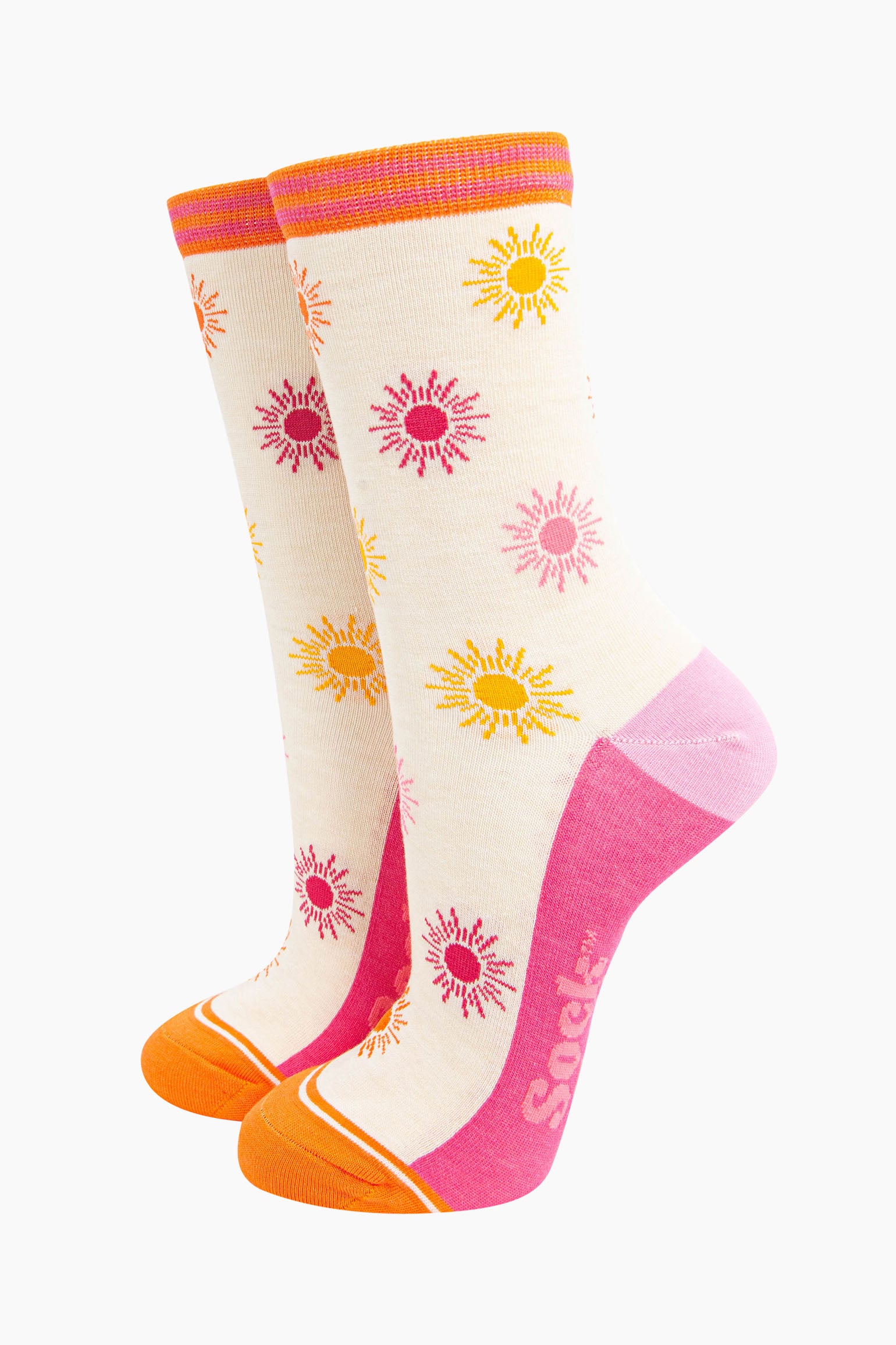 Cream Summer Sunshine Bamboo Socks - Cream