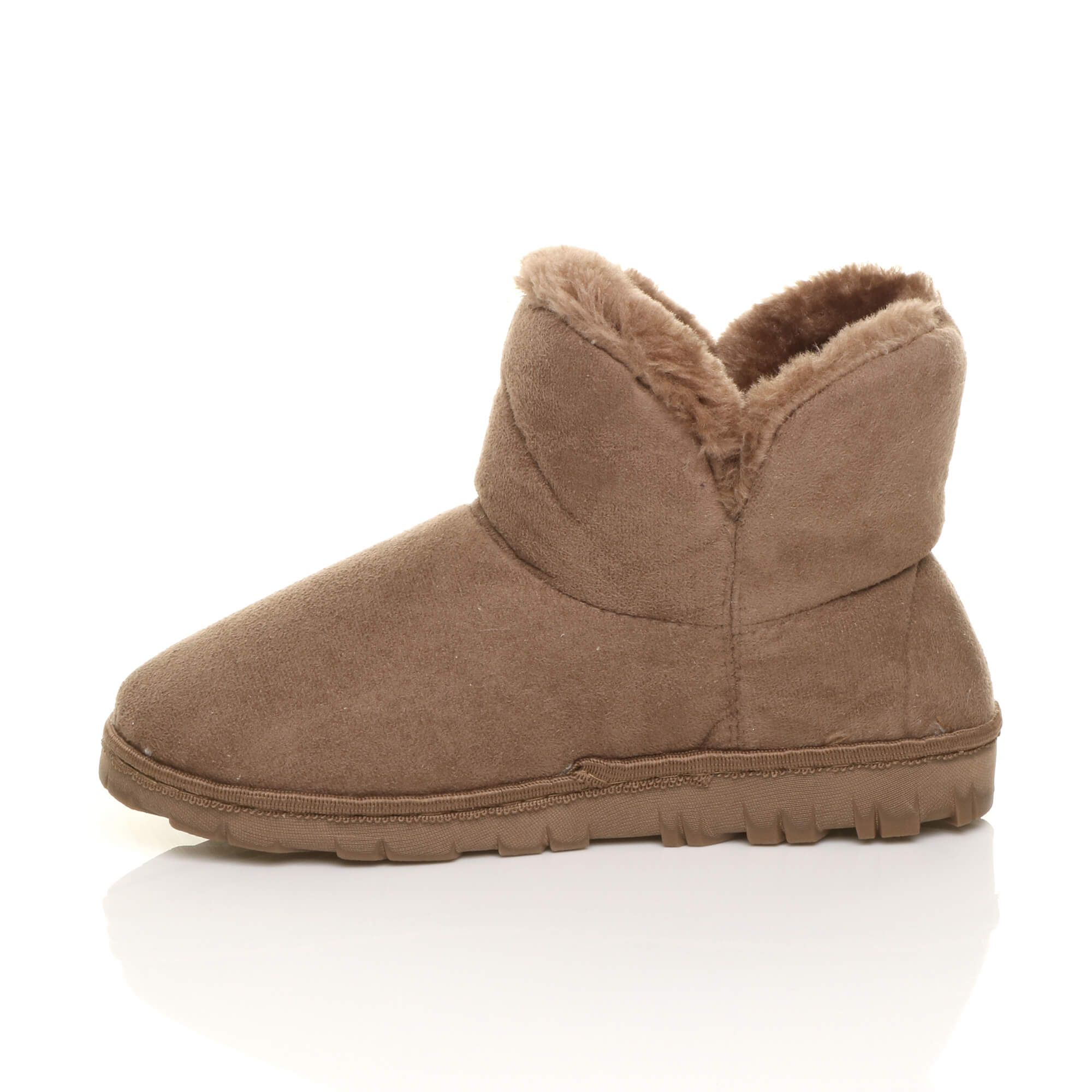 Mocha AJVANI Mocha Faux Fur Lined Ankle Boots Slippers, Image 3 of 6