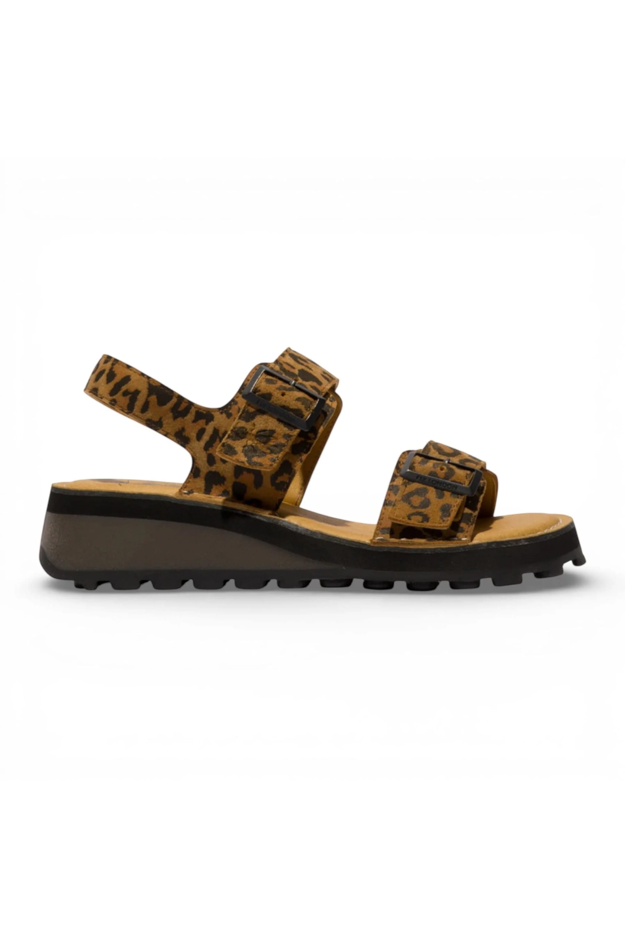 Brown Womens Wedge Buckle Sandals-HEIF558FLY, Image 1 of 5
