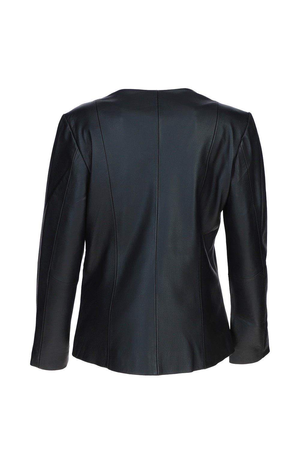 Black Ashwood Leather Black Real Leather Casual Collarless Jacket, Image 4 of 5