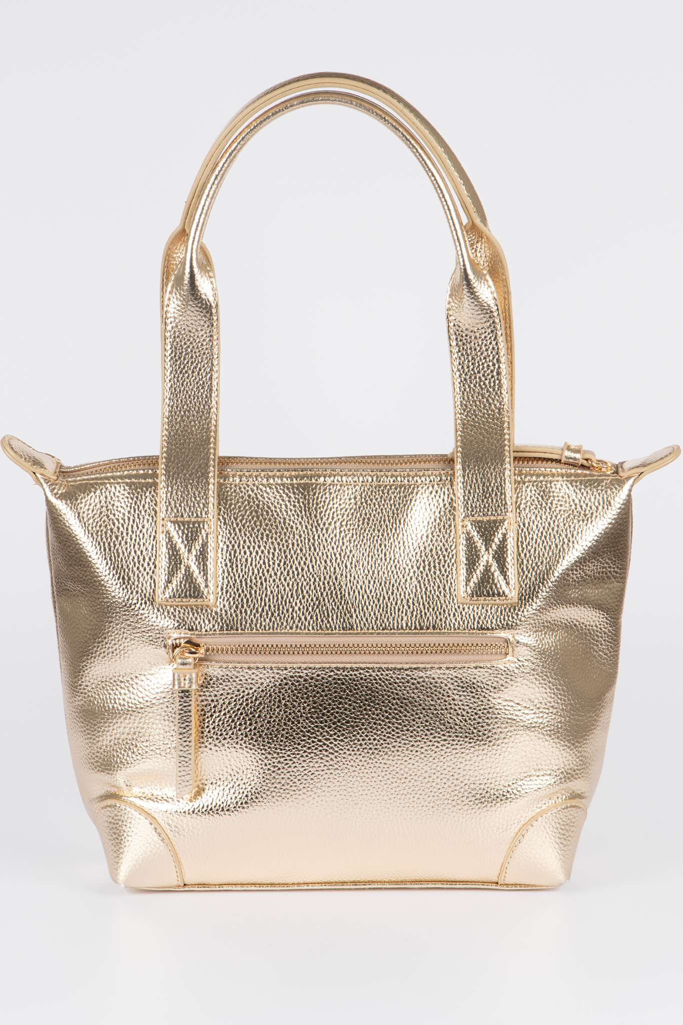Gold Etre Gold Medium Metallic Faux Leather Tote Bag, Image 5 of 5