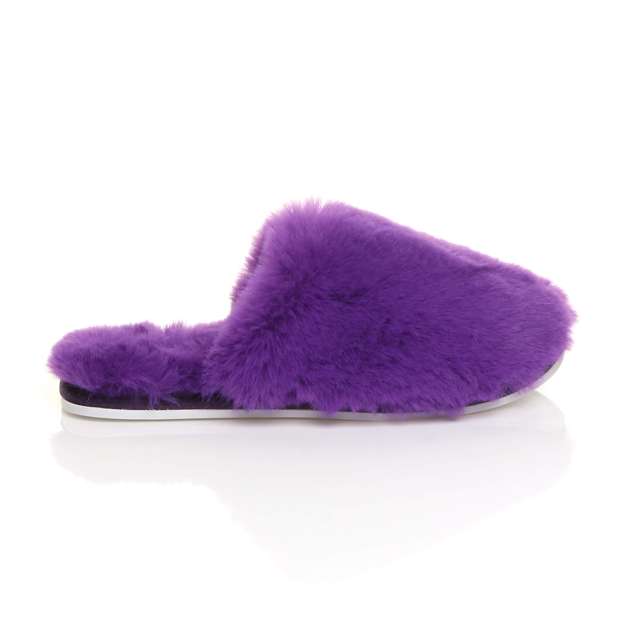 Purple AJVANI Purple Fluffy Mule Slippers, Image 2 of 5