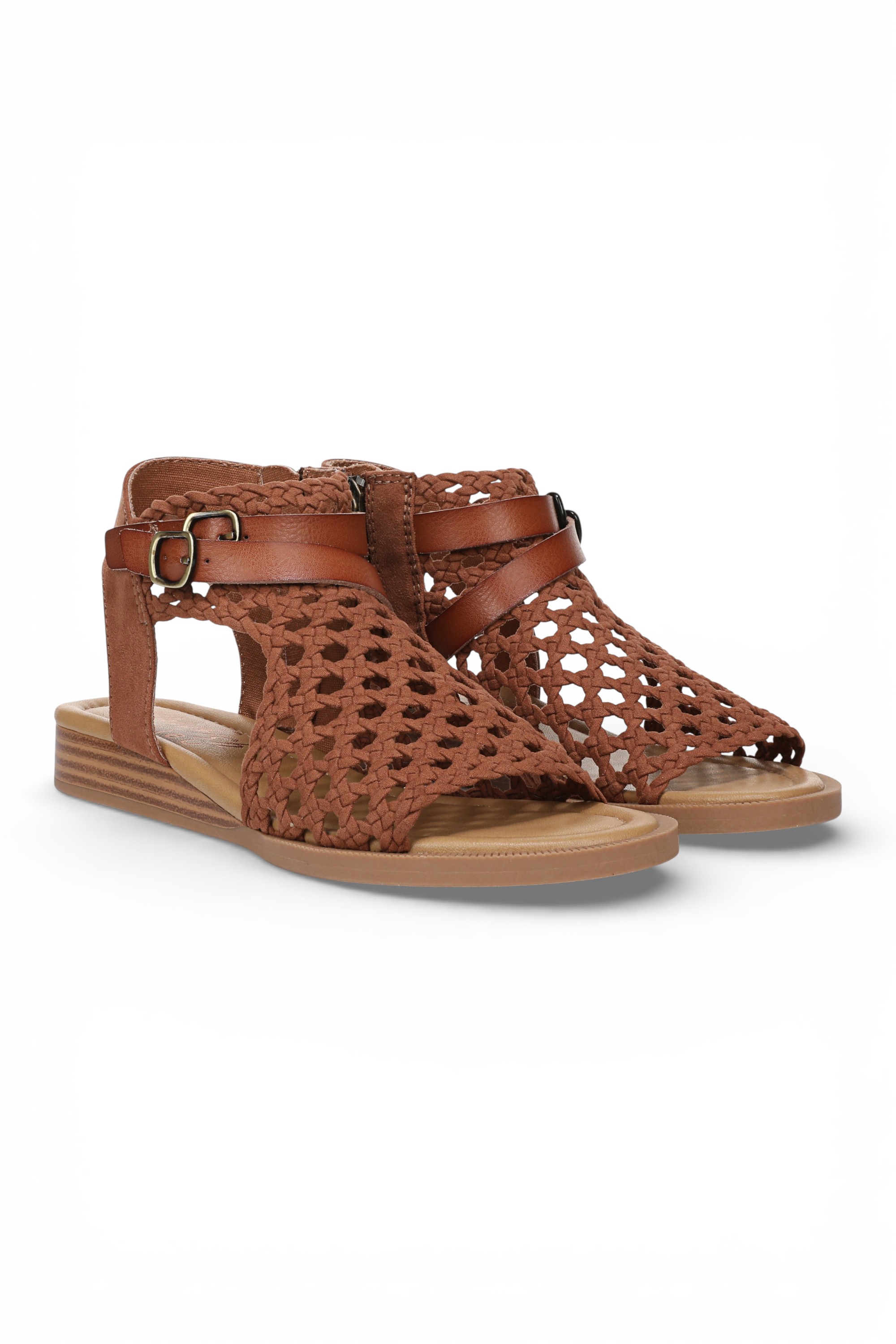 Brown Blowfish Malibu Brown Womens "Anuella" Weave Micro Wedge Sandals, Image 1 of 6