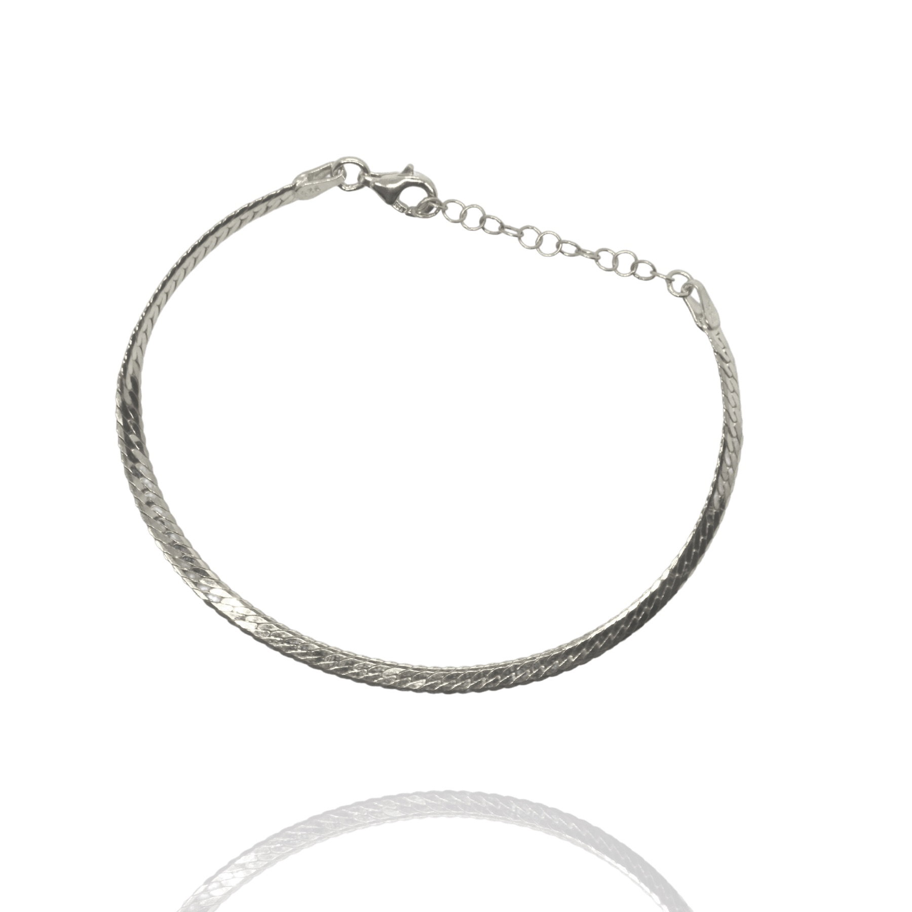 Silver Italian Sterling Silver Herringbone Bracelet, Image 1 of 3