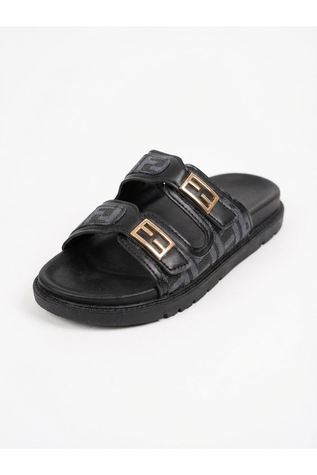 Black Willow Patterned Buckle Sandals, Image 2 of 8