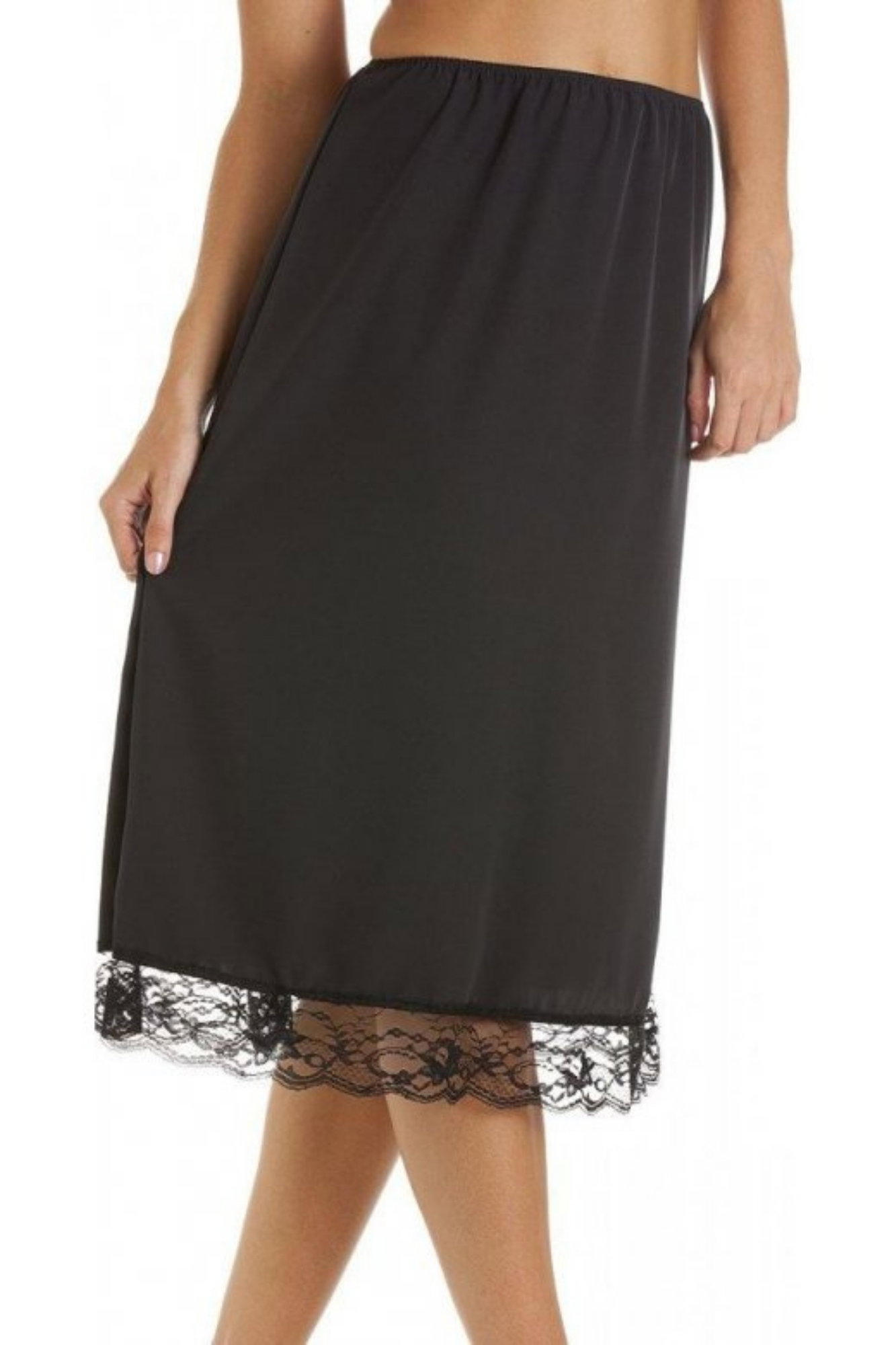 Black Camille Lingerie Black 26" Length Underskirt Slip, Image 2 of 5