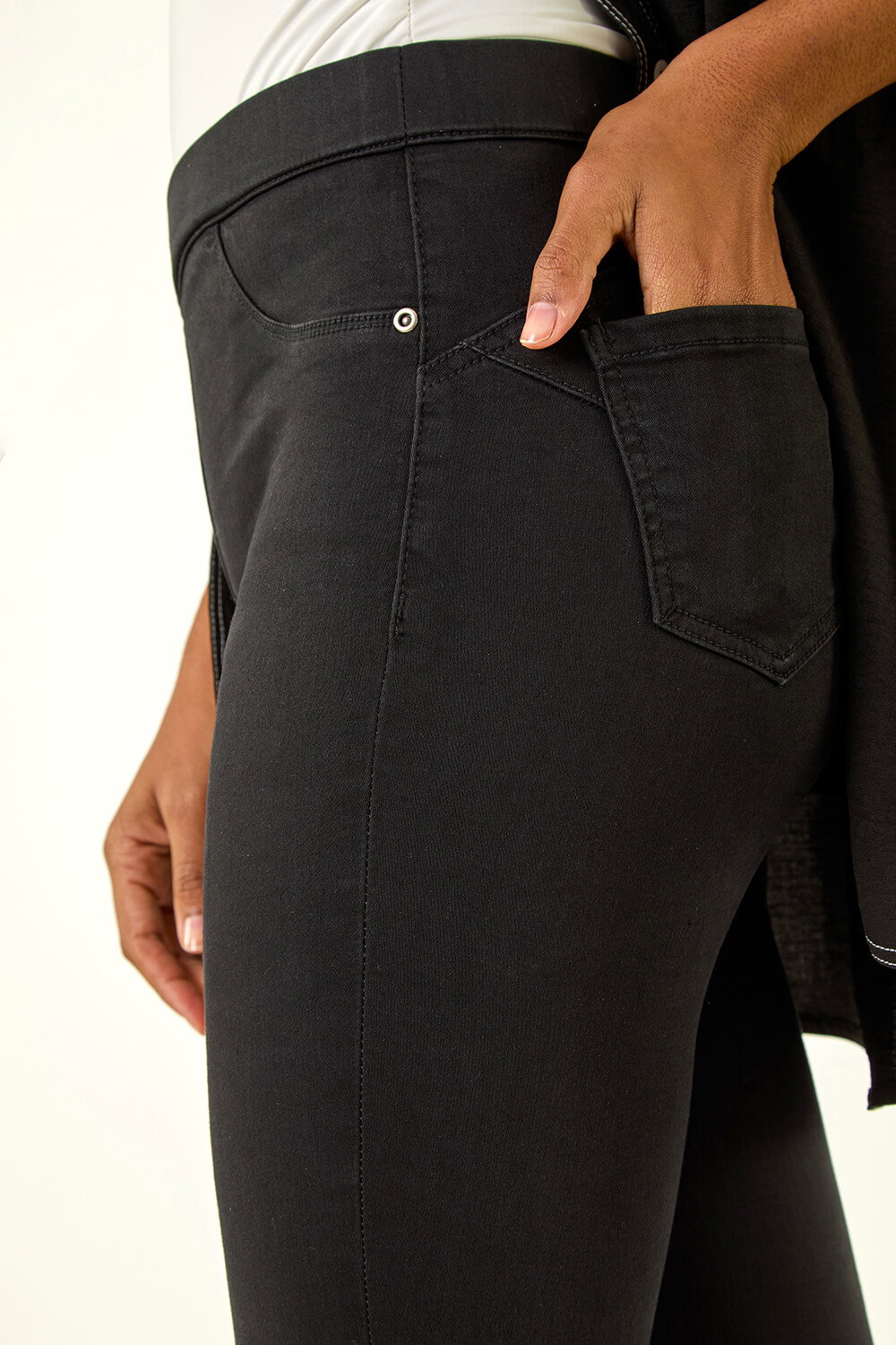 Black Lift Slim & Shape Cotton Blend Stretch Jegging, Image 6 of 5