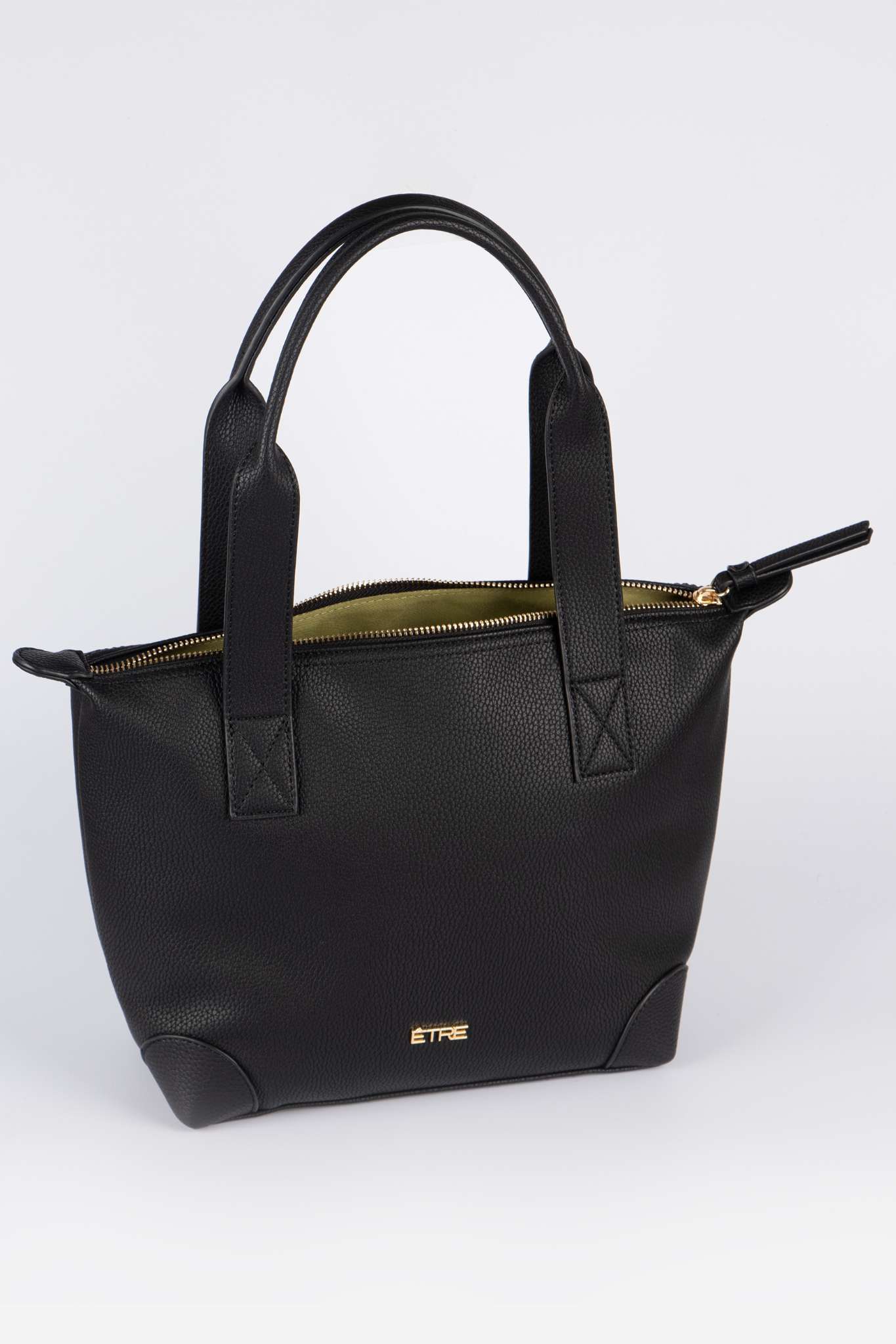 Black Etre Black Medium Faux Leather Tote Bag, Image 2 of 4