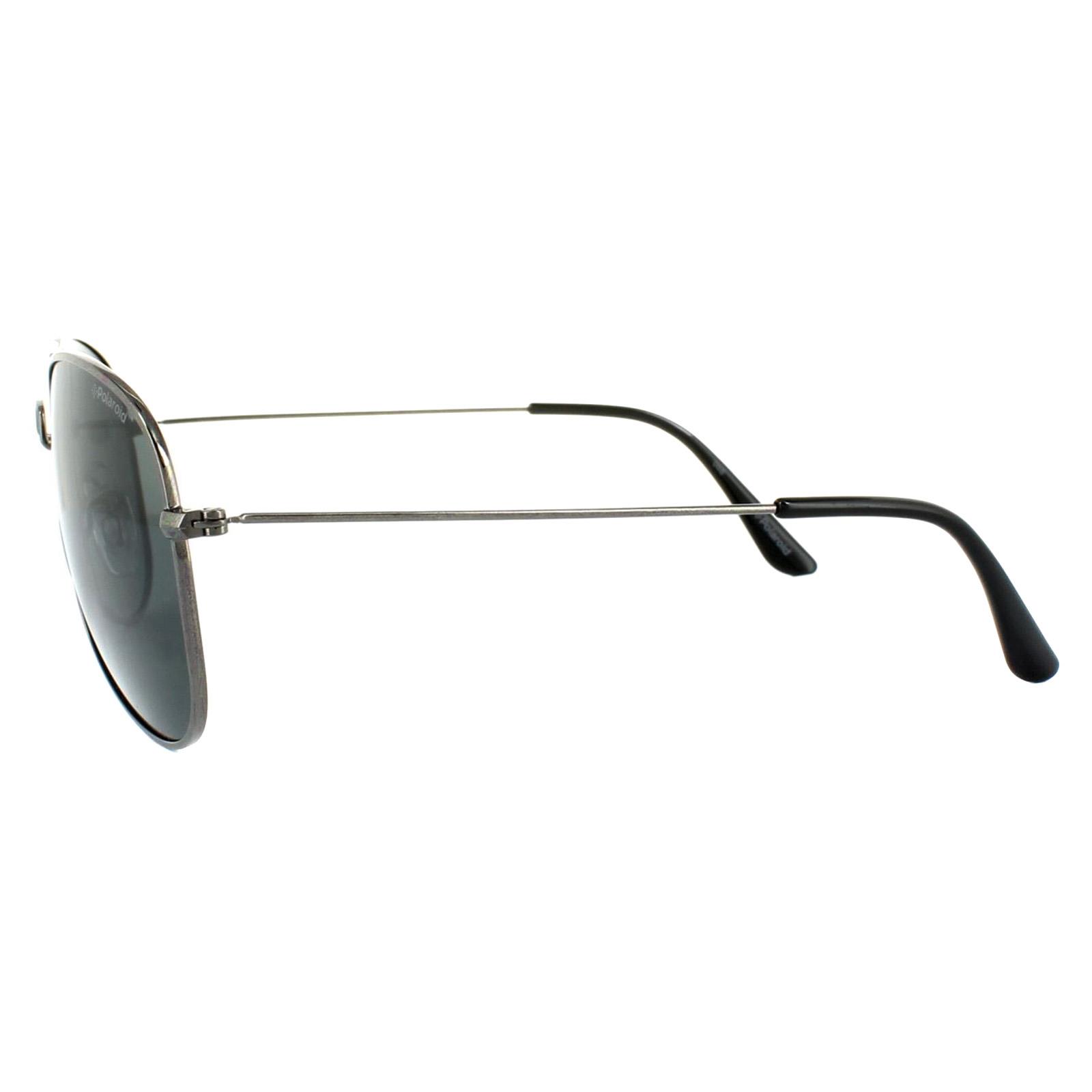 Grey Aviator Gunmetal Grey Blue Polarized Sunglasses, Image 3 of 4