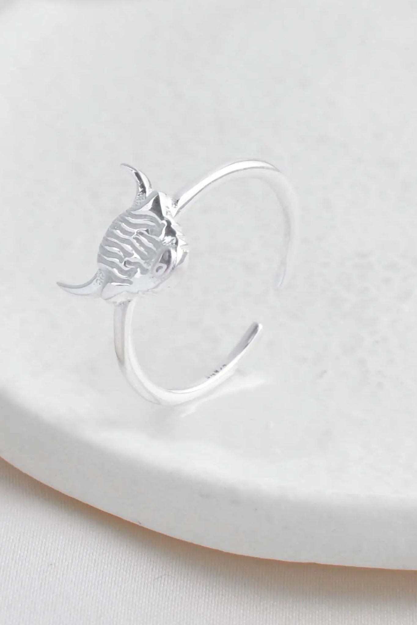 Silver Sterling Silver Highland Cow Adjustable Ring, Image 3 of 3