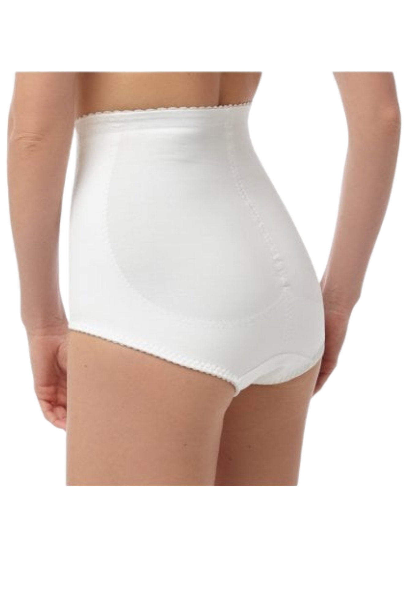 White 2 Pack Cotton High Waisted Briefs, Image 2 of 3