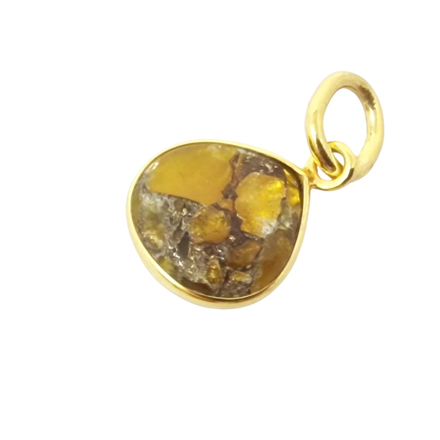 Orange Gold Plated Citrine Novembr Birthstone Heart Pendant