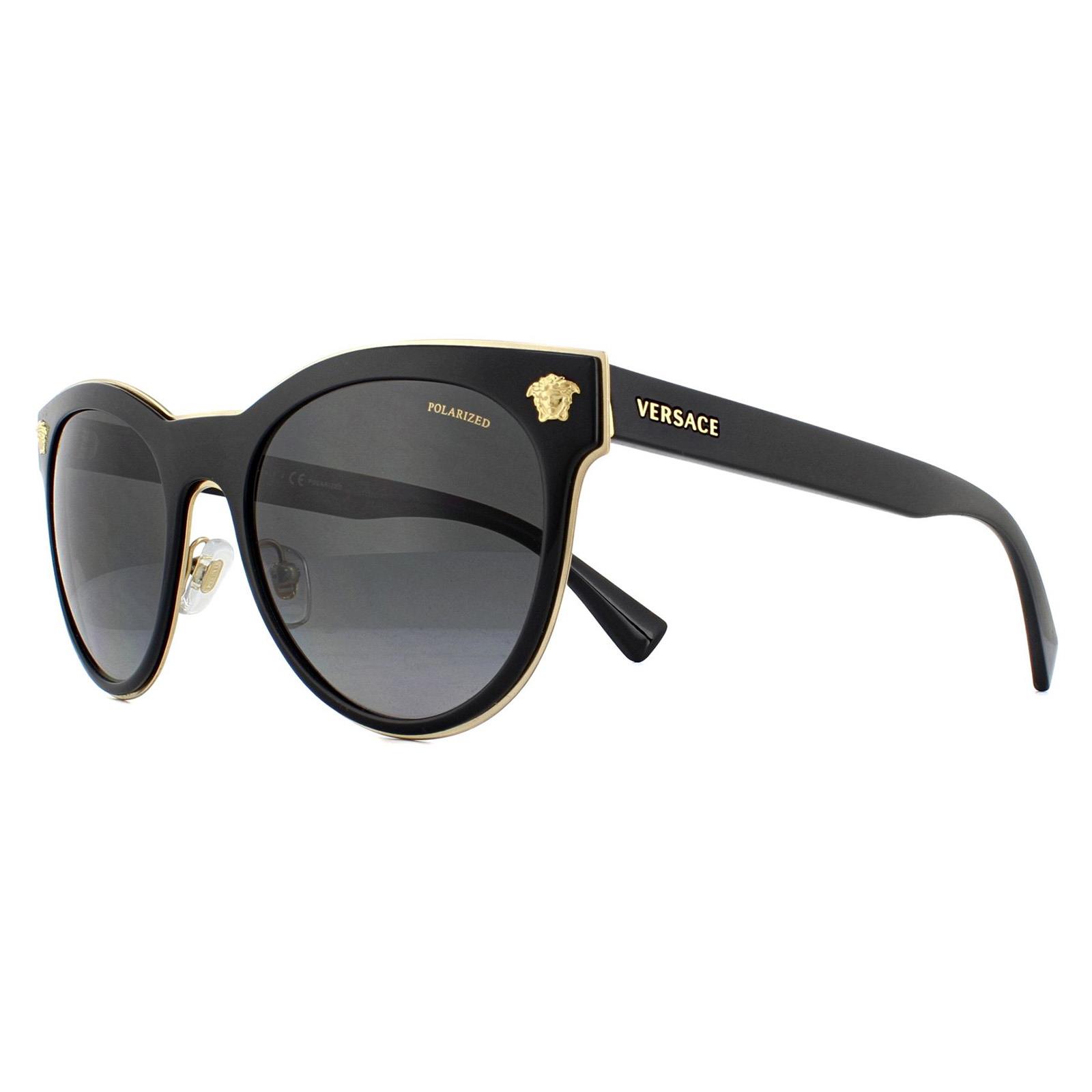 Black Versace Black Cat Eye Black Grey Sunglasses, Image 2 of 4