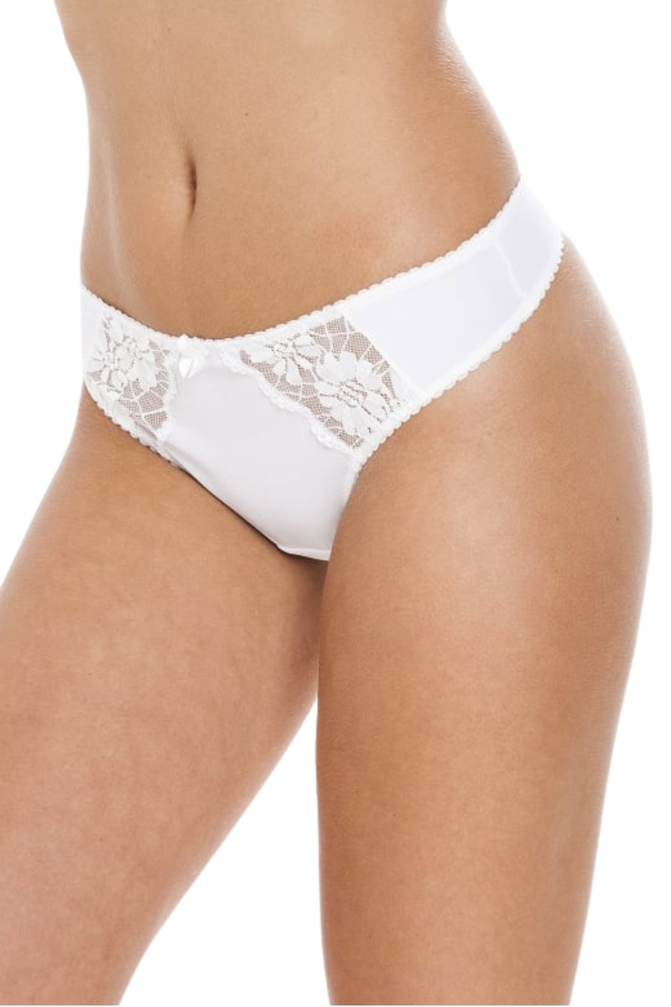 White Camille Lingerie White 3 Pack Floral Lace Thong, Image 4 of 4