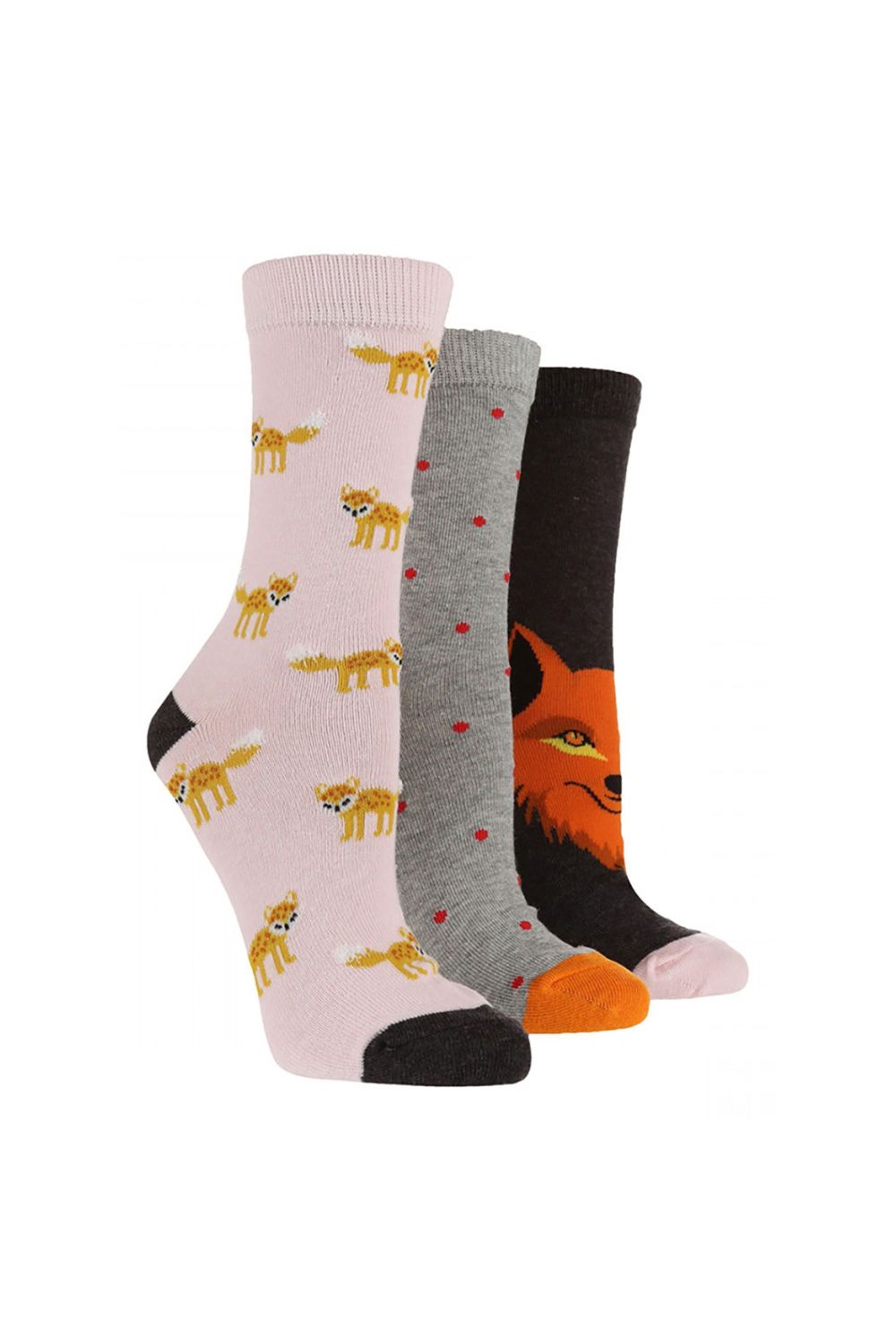 Blush 3 Pack Ladies Jacquard Novelty Cotton Socks, Image 1 of 3