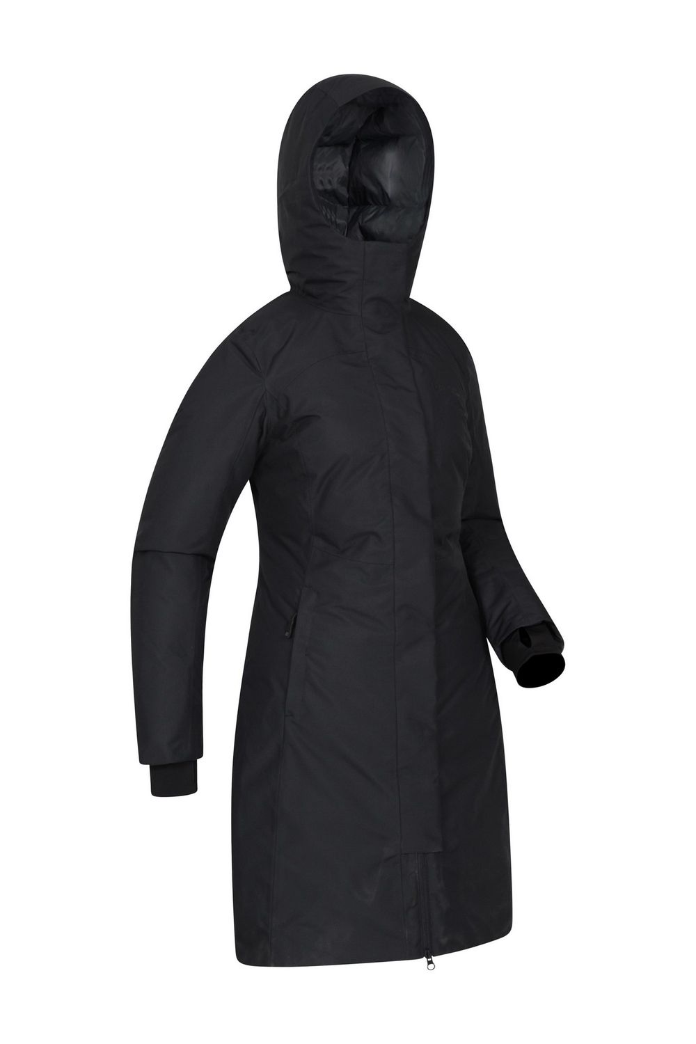 Black Polar Down Long Length Hybrid Jacket, Image 3 of 5
