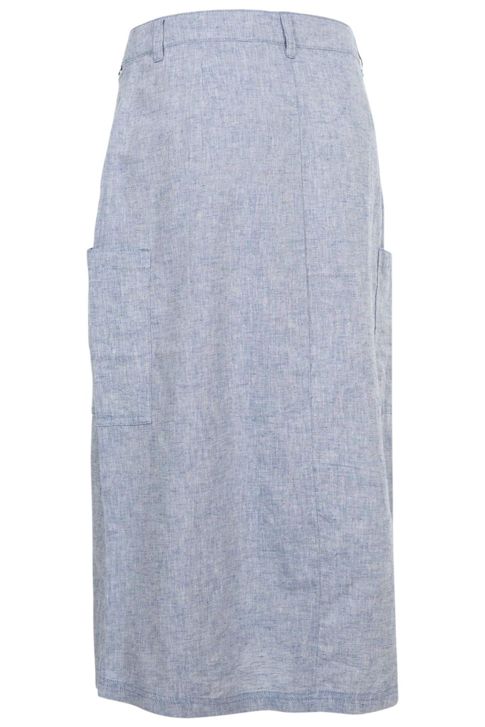 Navy Blue Alexie Aline Midi Skirt, Image 2 of 2