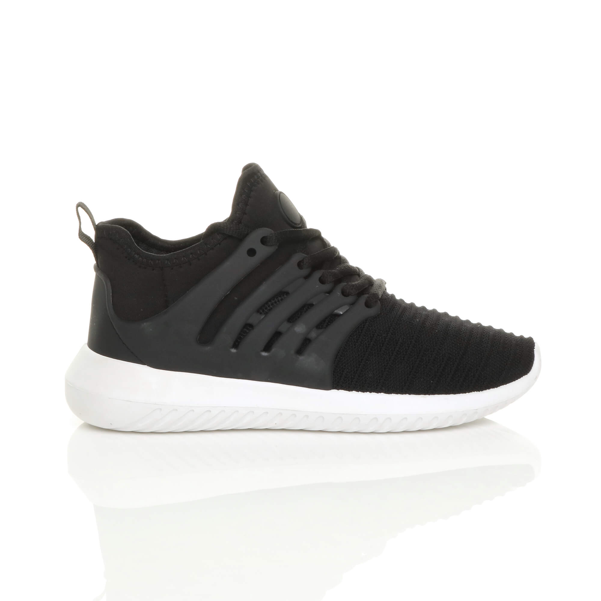 Black AJVANI Black Lace Up Trainers, Image 2 of 5