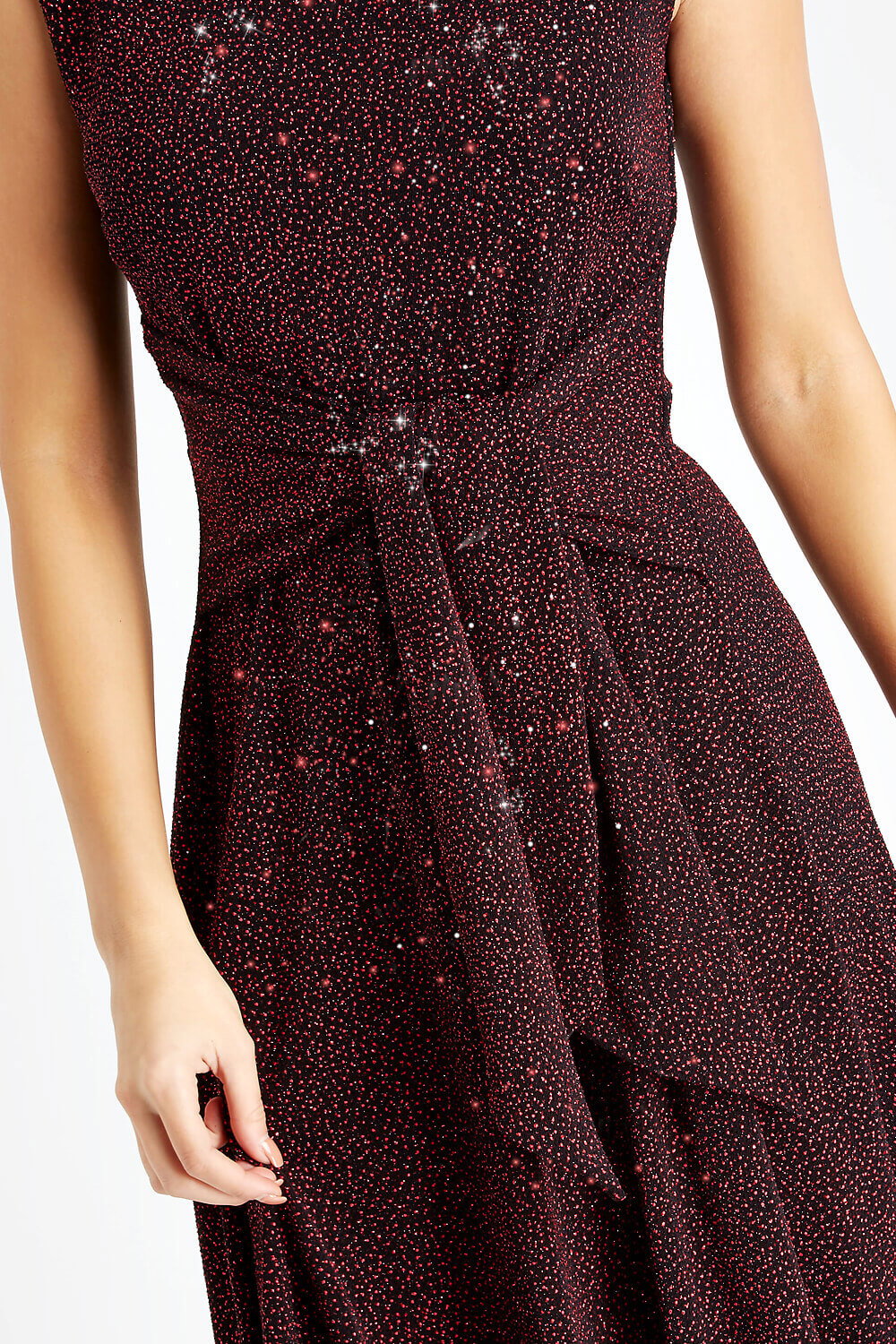 Glitter Skater Dress in Red - Roman Originals UK