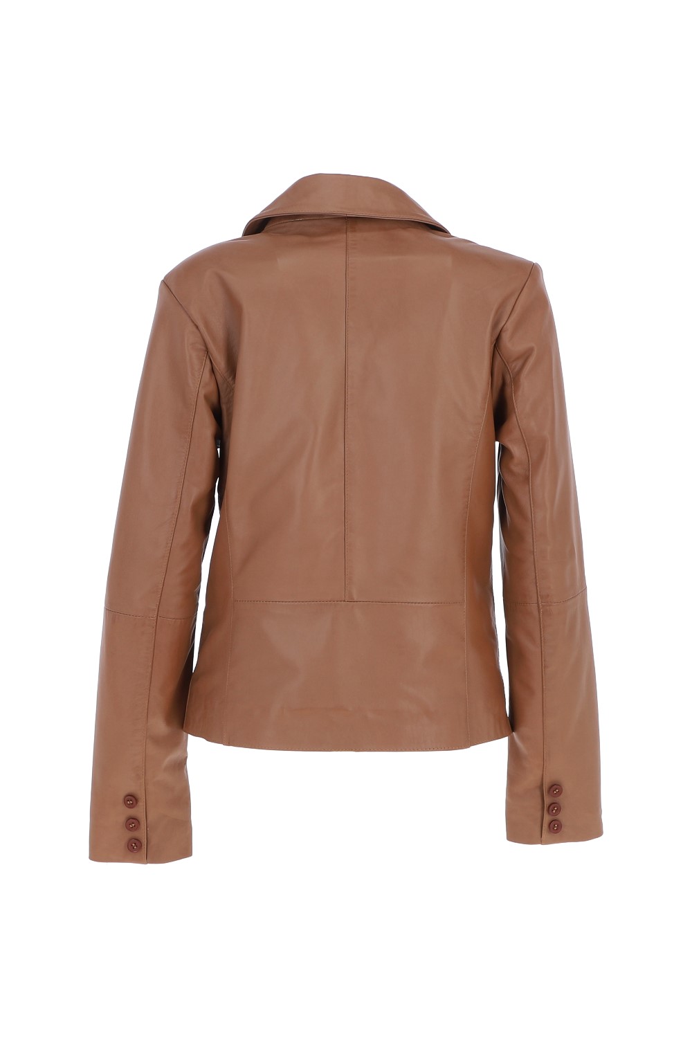 Tan Ashwood Leather Tan 'Angelica' Real Leather Two Button Blazer, Image 4 of 5