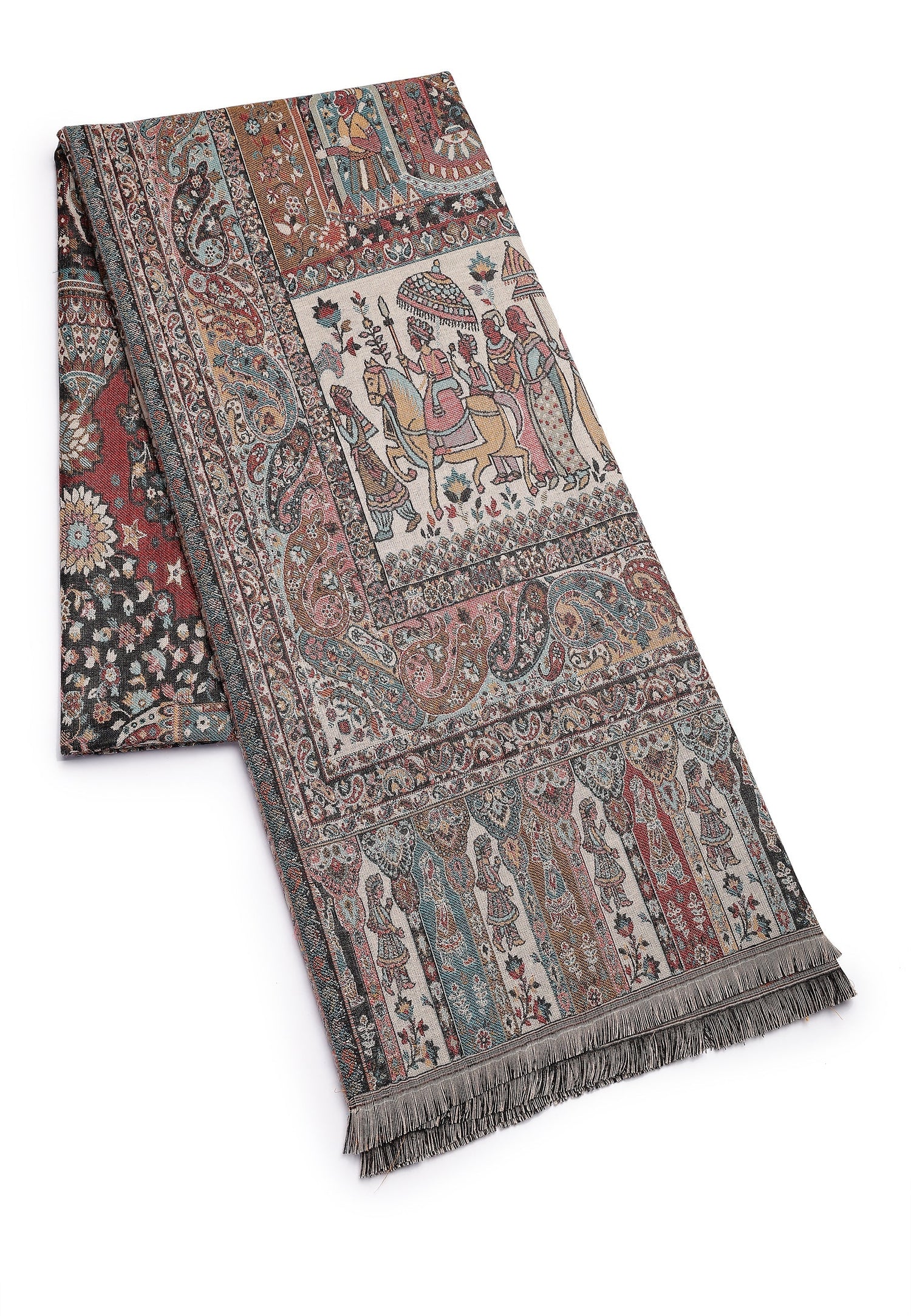 Multi Kashmiri Jamawar Scarf