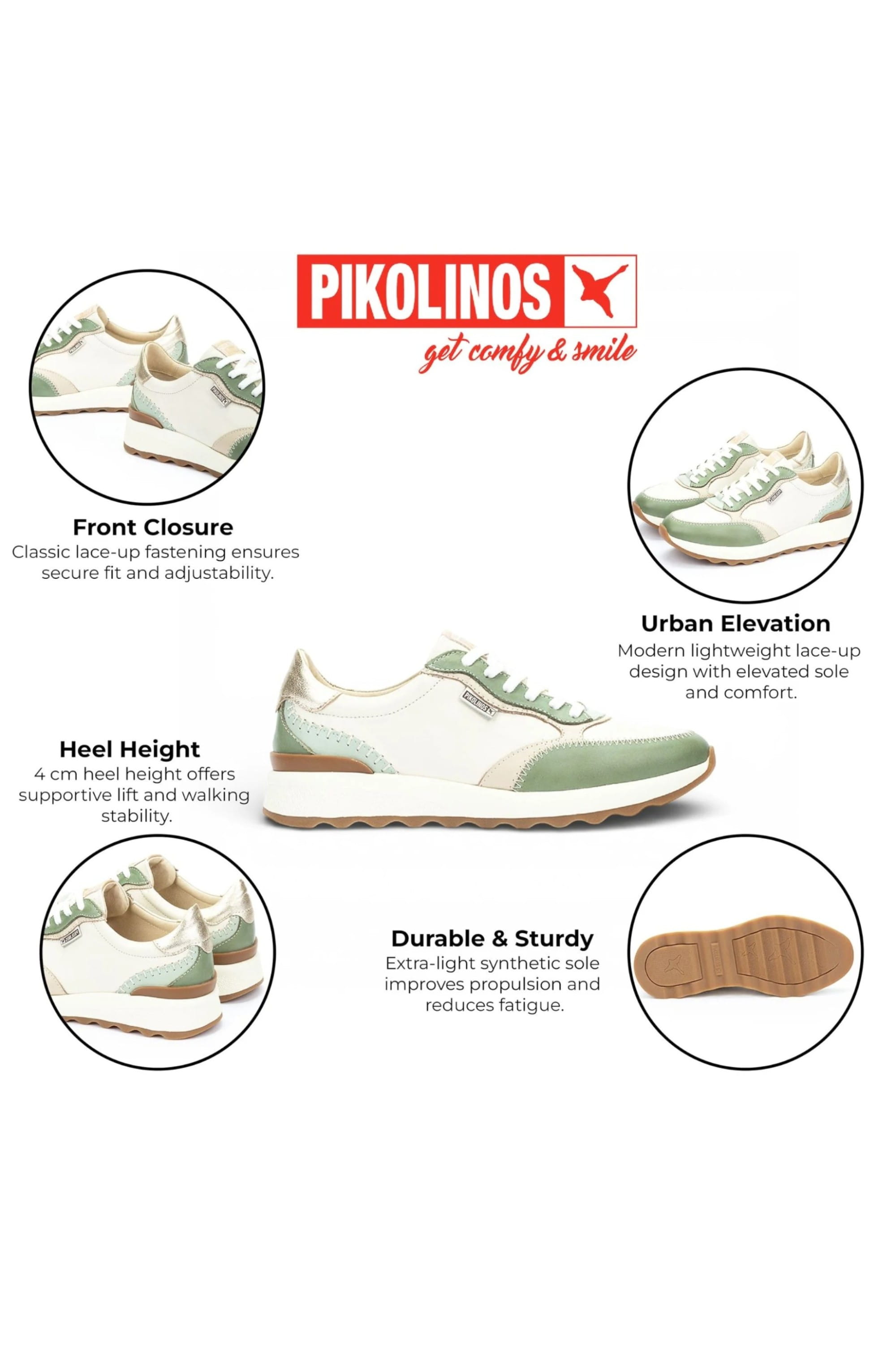 Green Womens Casual Sneaker Trainers W1M6625C3, Image 3 of 7
