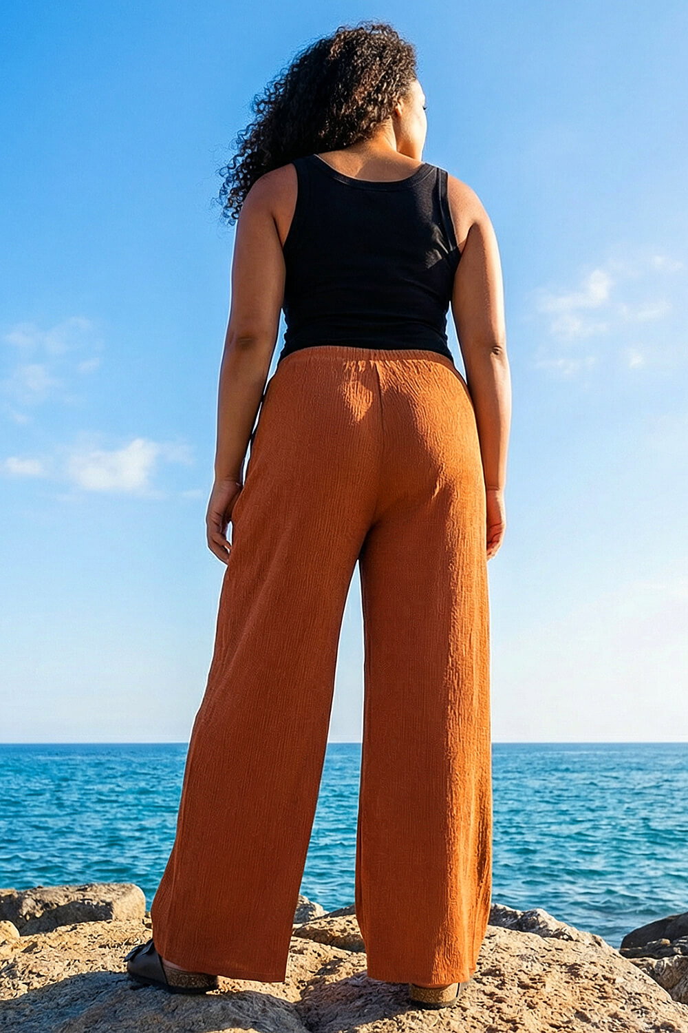 Rust Curve Textured Stretch Trouser, Image 4 of 4