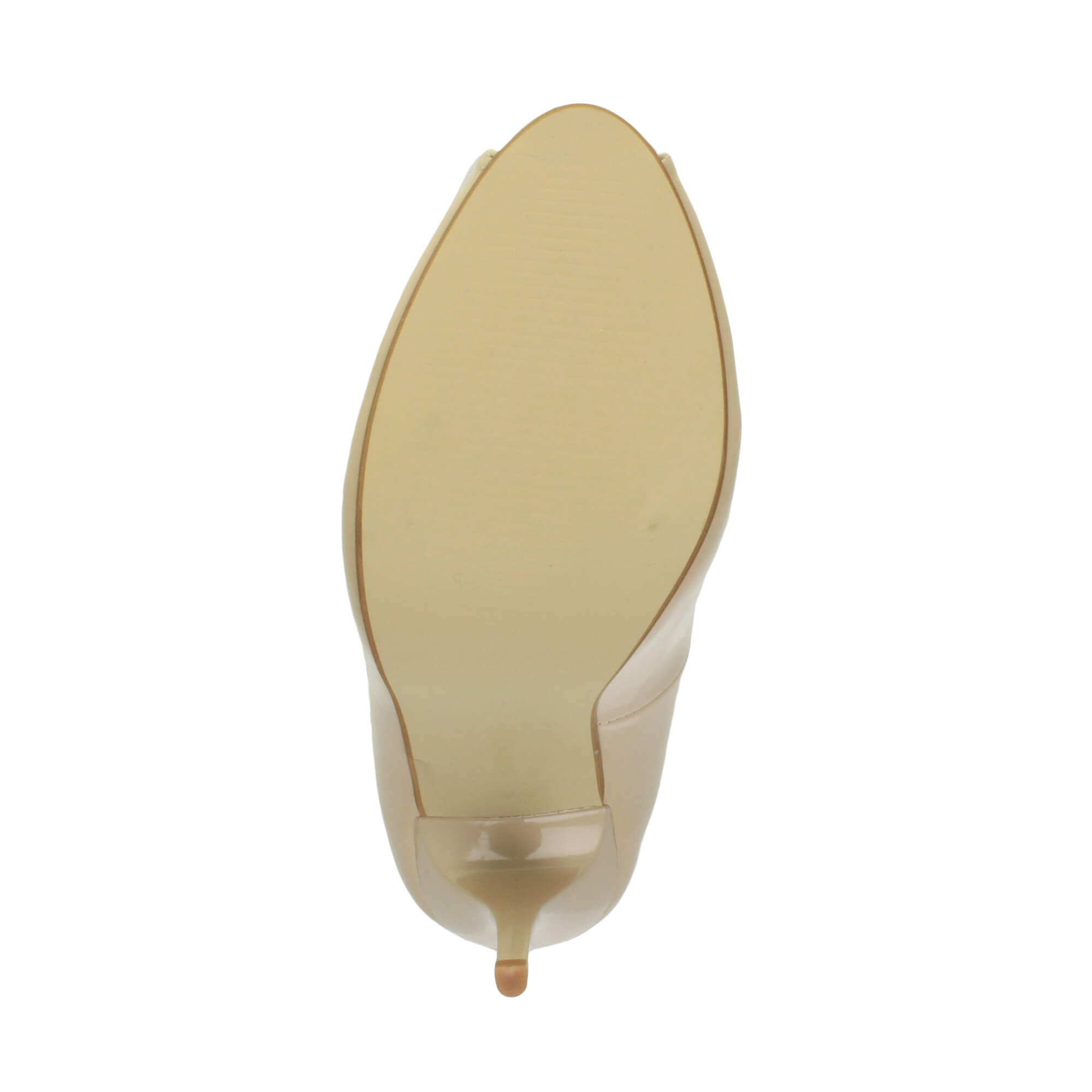 Natural High Heel Peep Toe Patent Court Shoes, Image 8 of 8