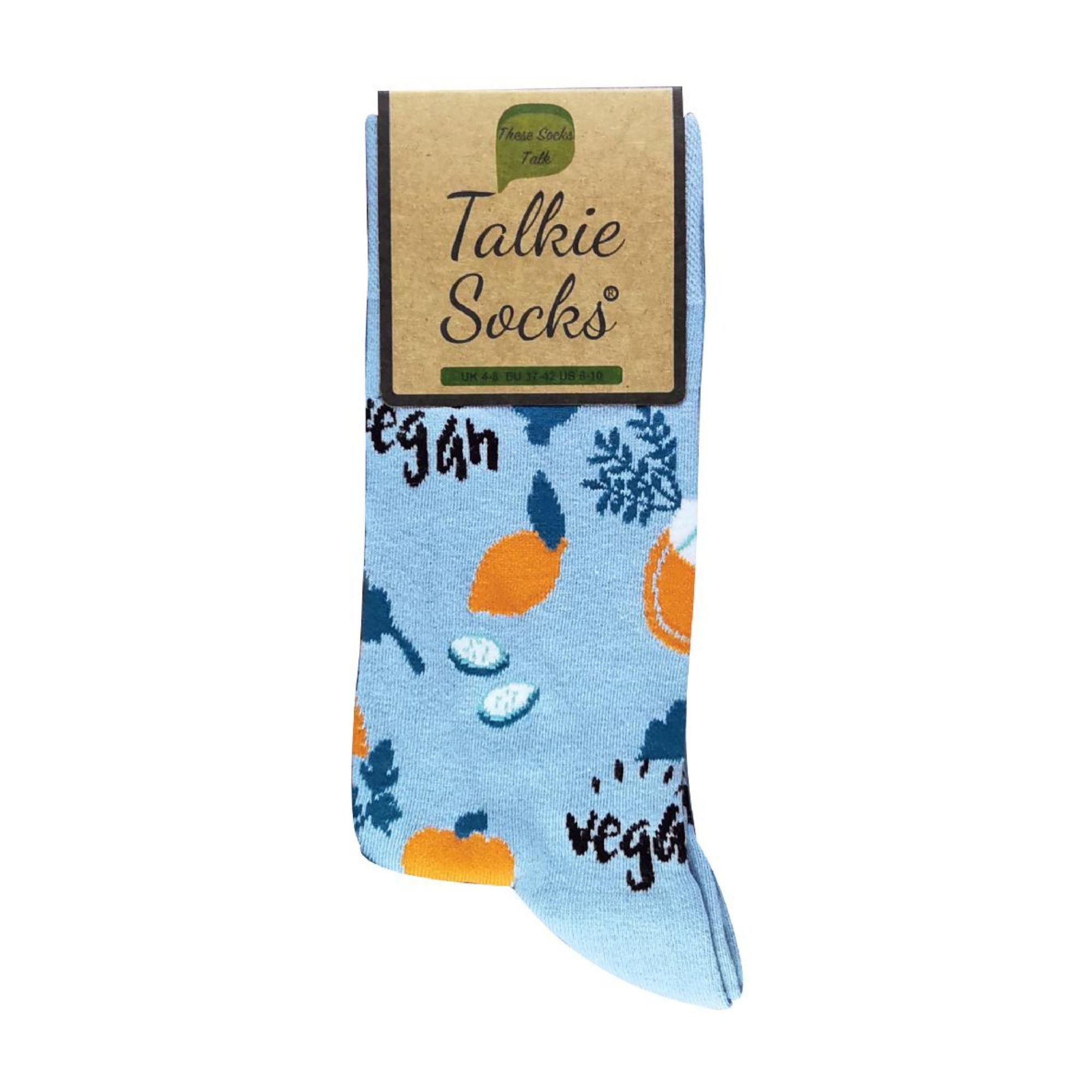 Blue 1 Pack Novelty Cotton Blue Vegetable Vegan Socks, Image 4 of 4